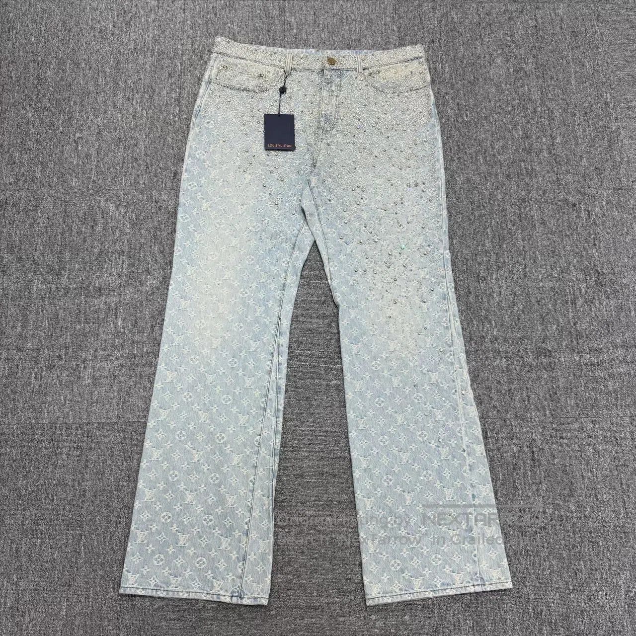 Louis Vuitton louis vuitton denim pants with sparkle design. Size US 38 / EU 54 - 1 Thumbnail