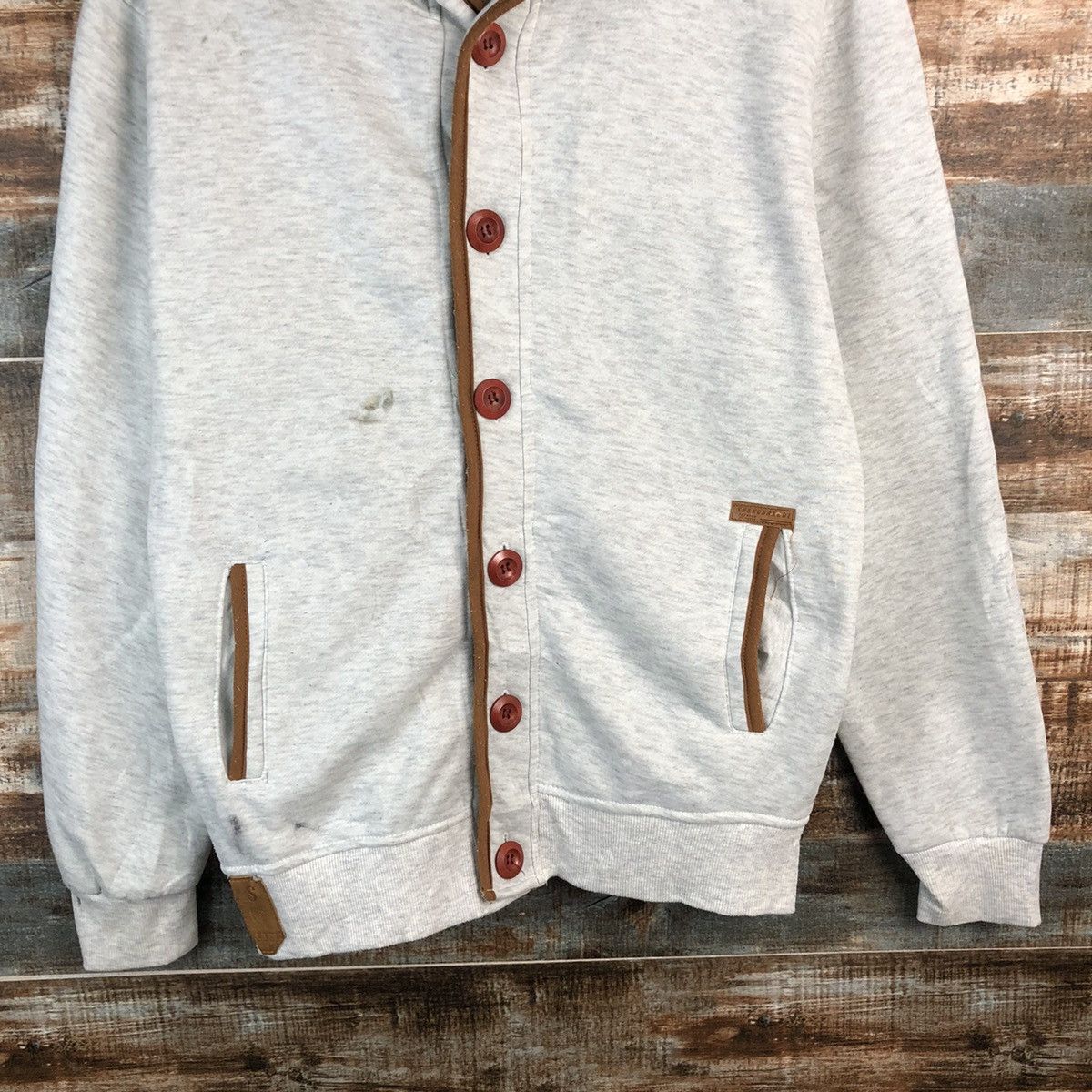 Japanese Brand Shengbangdi Grey Hoodie #1932 Size L / US 10 / IT 46 - 6 Thumbnail