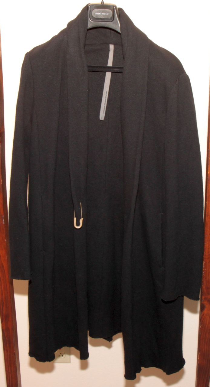 Kazuyuki Kumagai Attachment Wool Melton Stole Coat Black Paperclip KC83-028 Size US M / EU 48-50 / 2 - 1 Thumbnail