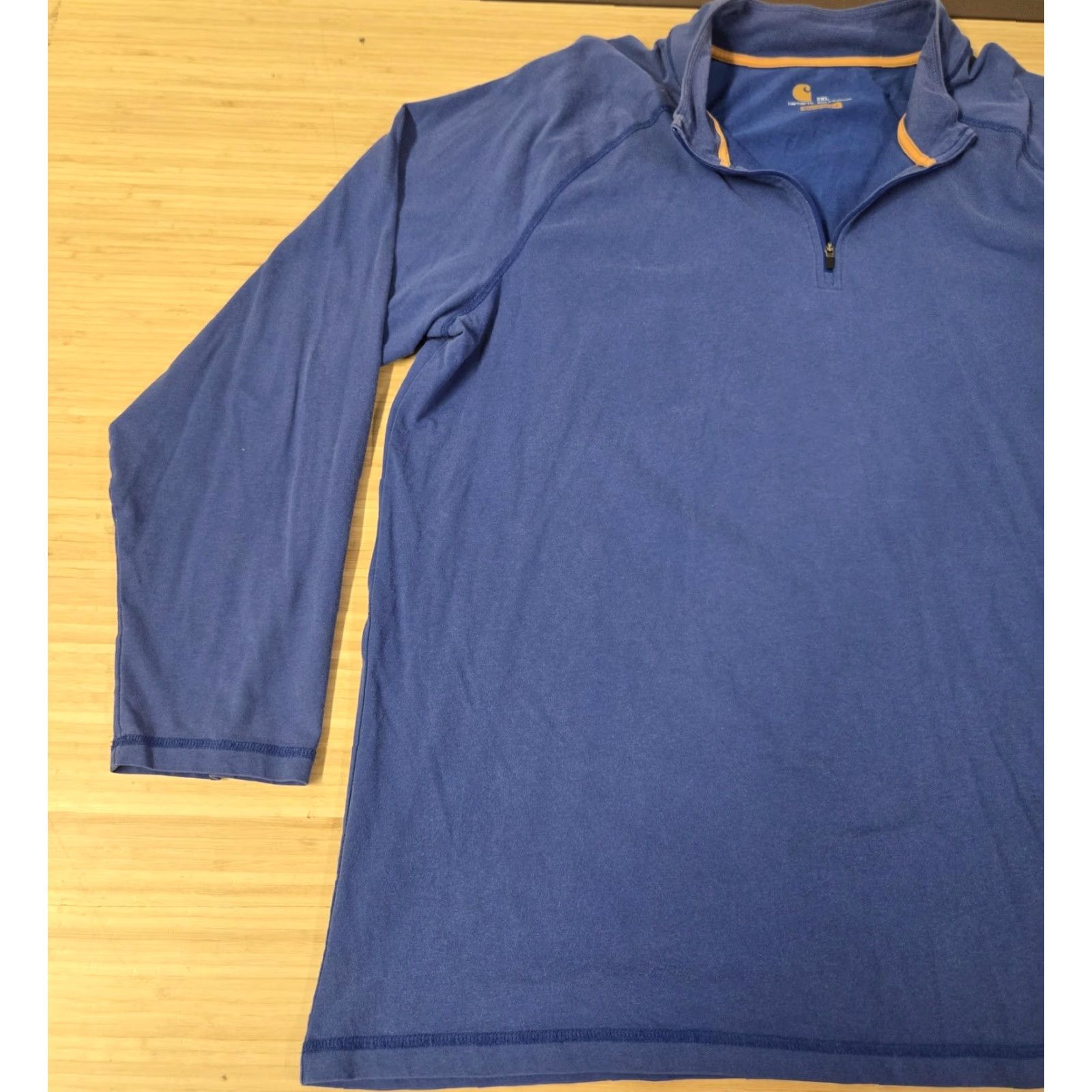 Carhartt VINTAGE Carhartt Pullover Mens 2XL Blue Quarter Zip Long Sleeve Relaxed Fit Workwear Size US XXL / EU 58 / 5 - 3 Thumbnail
