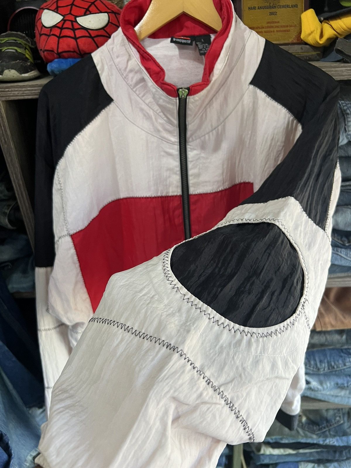 🔥Rare Le Coq Sportif Pathwork Coogi Style Zipper Jacket