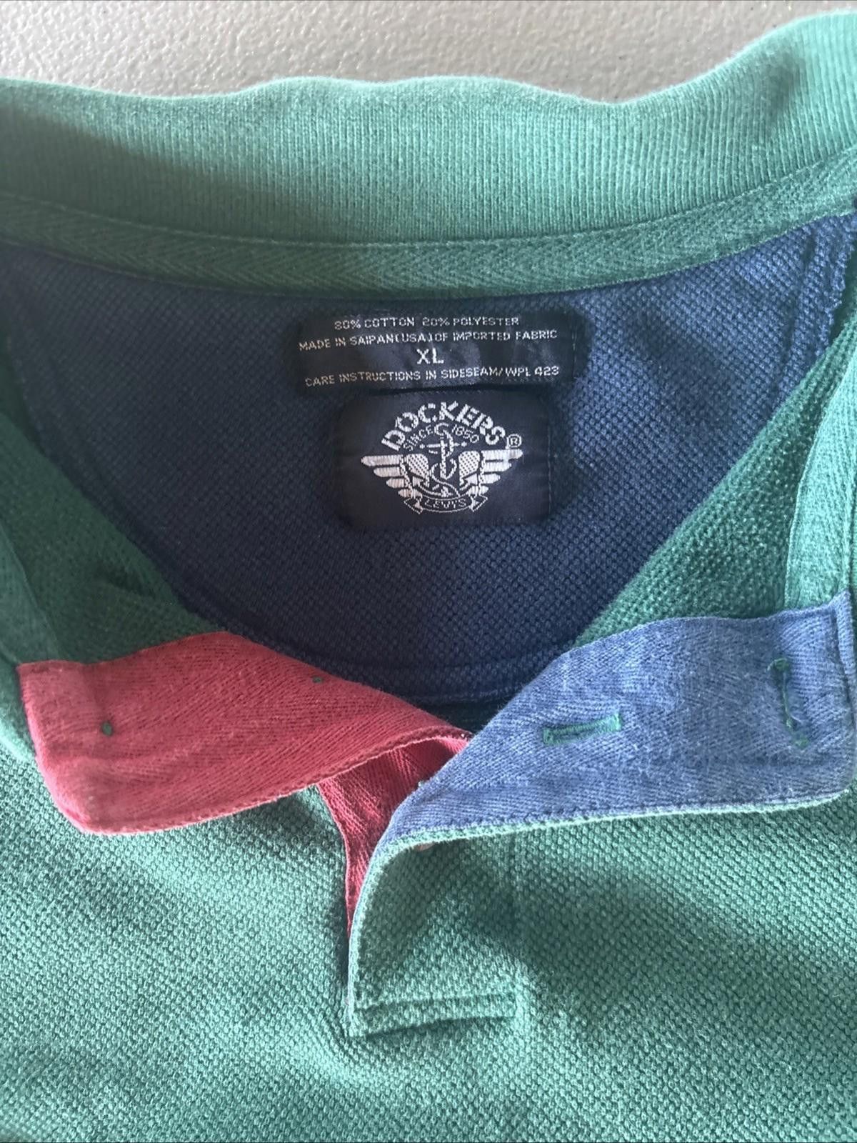 Dockers Vintage 90s Dockers Shirt Men's Long Sleeve Green Blue XL Size US XL / EU 56 / 4 - 2 Thumbnail