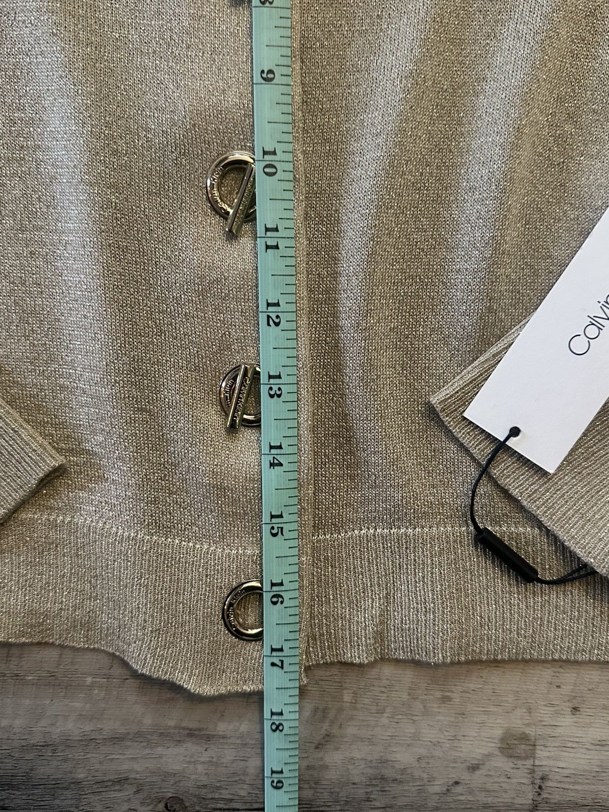 Calvin Klein NWT Calvin Klein Gold and Beige Metallic M Cardigan Size M / US 6-8 / IT 42-44 - 4 Thumbnail