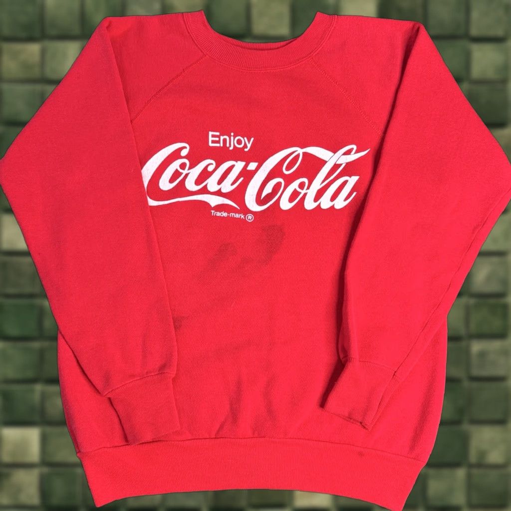 Vintage VINTAGE Coca Cola Crewneck Sweatshirt Red USA Made Mens Medium Panhill 80s 90s Classic Raglan Front Print Knit Pullover Sweatshirt Mens Size US M / EU 48-50 / 2 - 1 Thumbnail