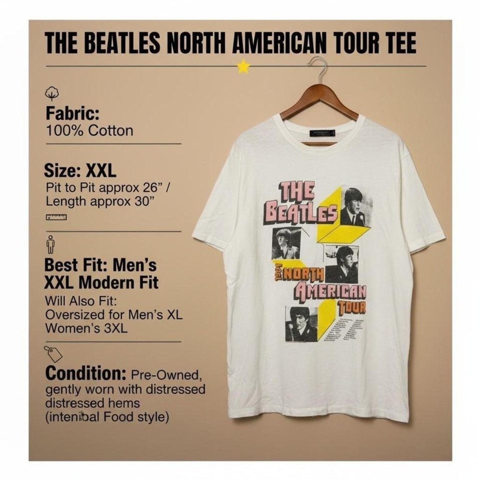 Other Beatles Junk Food 1964 Tour Graphic Tee XXL NWOT Size US XXL / EU 58 / 5 - 6 Thumbnail