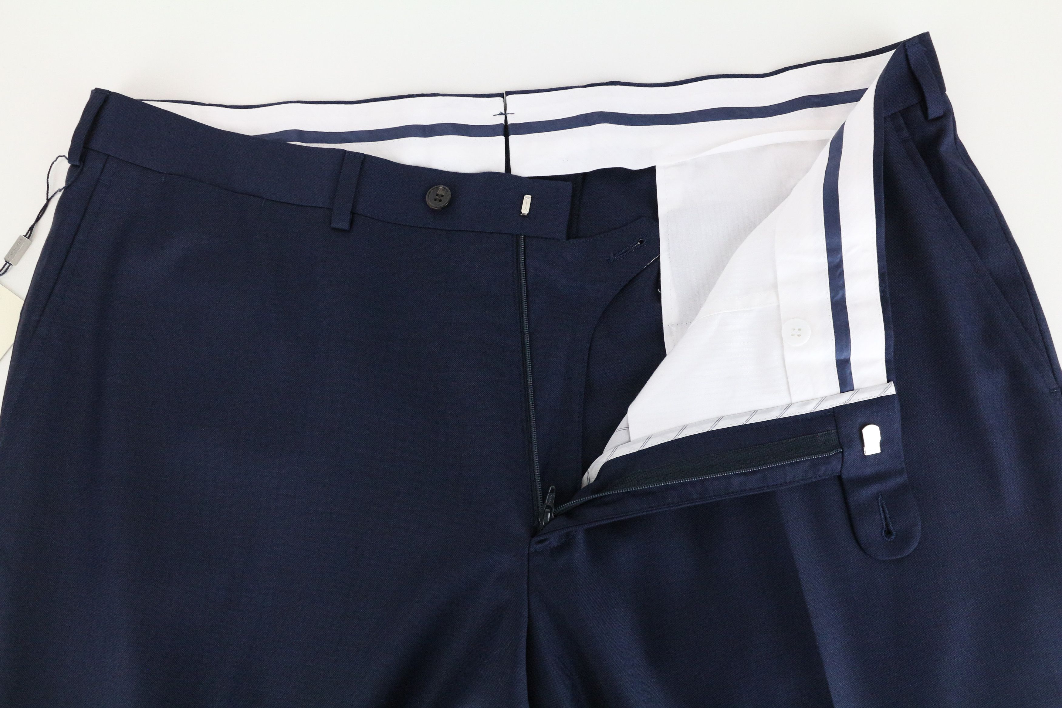 Suitsupply UK44S Pleated Classic Blue Wool Trousers 61393 Size 44S - 3 Thumbnail