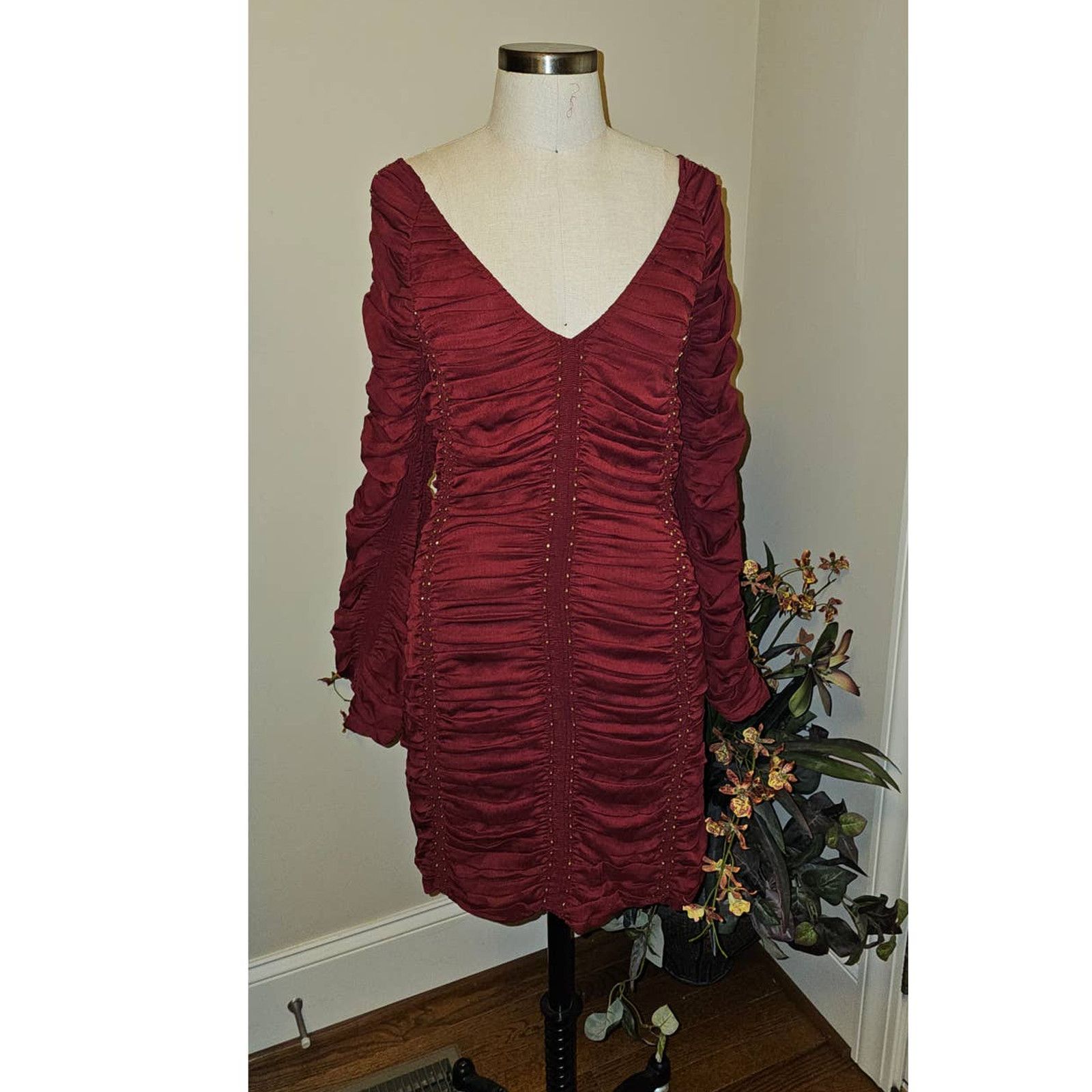 Free People New FREE PEOPLE Western Romance Mini Dress $448 SIZE 4 Red Size S / US 4 / IT 40 - 4 Thumbnail