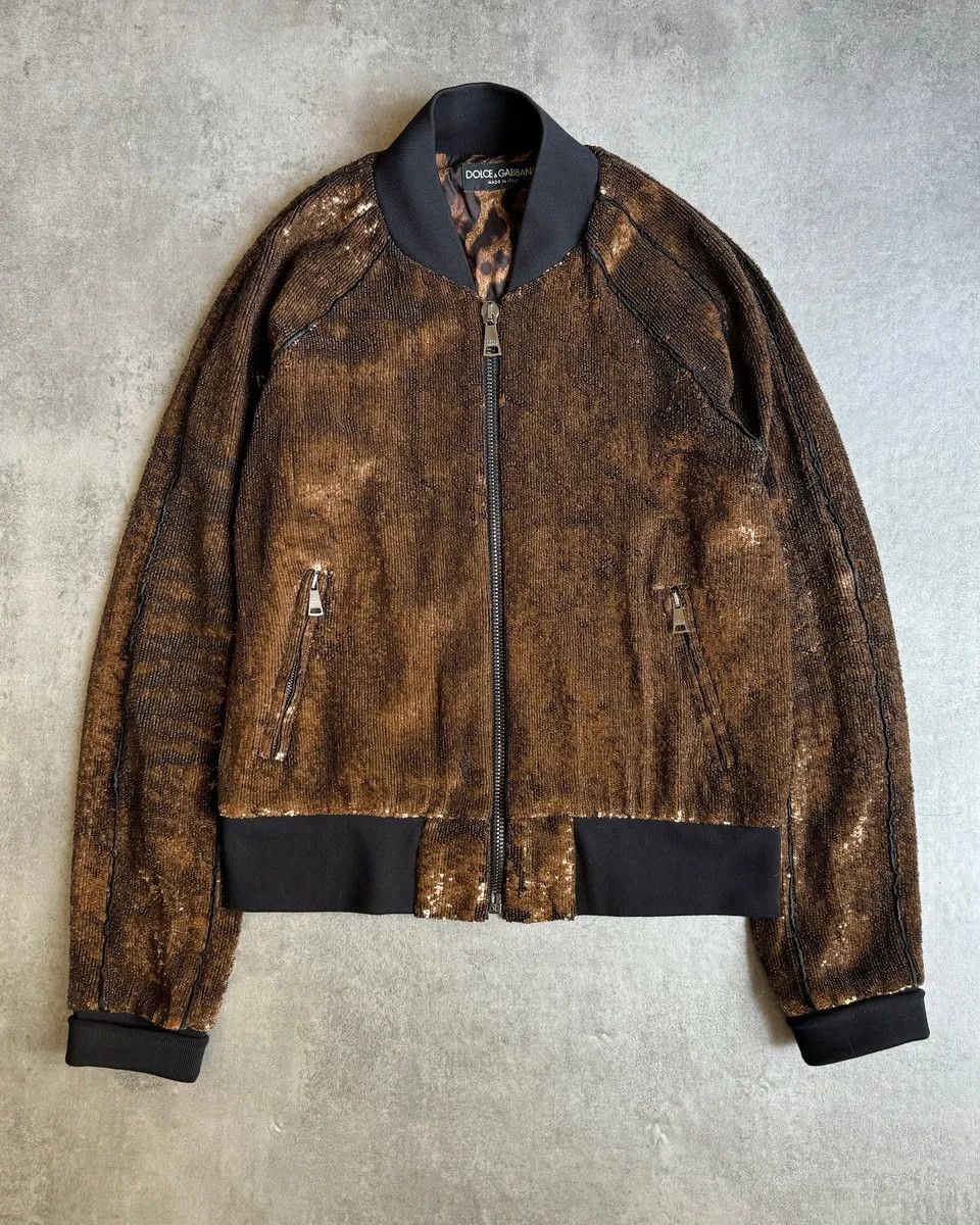 Dolce & Gabbana 2010s Dolce & Gabbana Sequin Brown Jacket Size M / US 6-8 / IT 42-44 - 11 Thumbnail