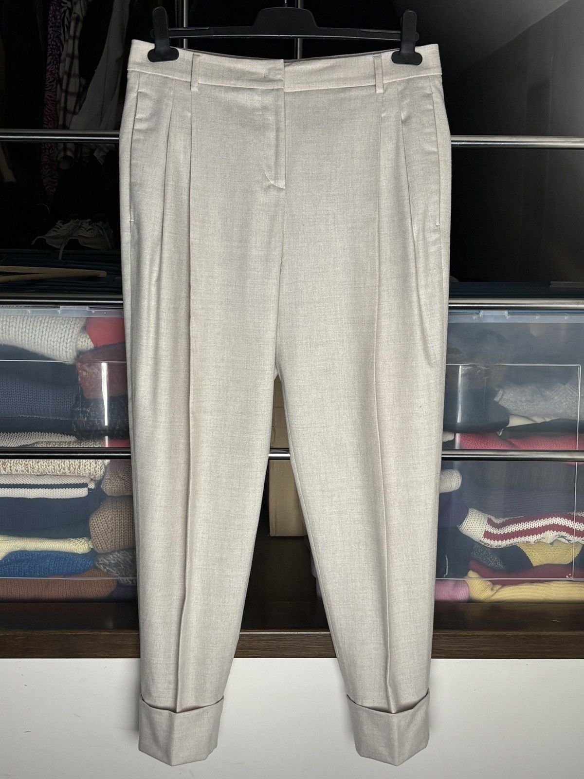 Fabiana Filippi Fabiana Filippi Virgin Wool Cashemre Beige Luxury Pants Size 30" / US 8 / IT 44 - 1 Thumbnail