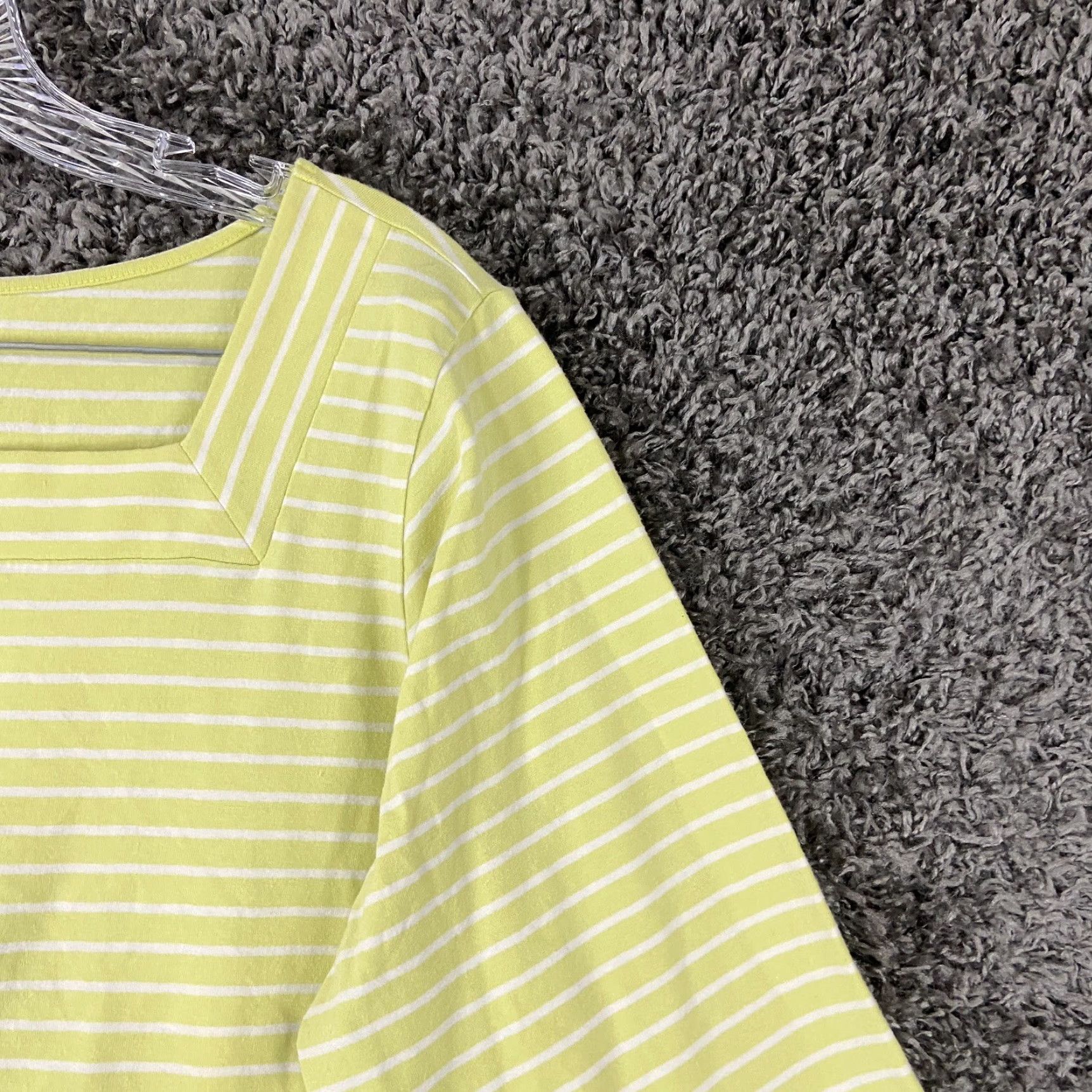 Vintage VINTAGE Chico's Blouse Plus Size 3 Green White Striped 3/4 Sleeve Womens Size XS / US 0-2 / IT 36-38 - 3 Thumbnail