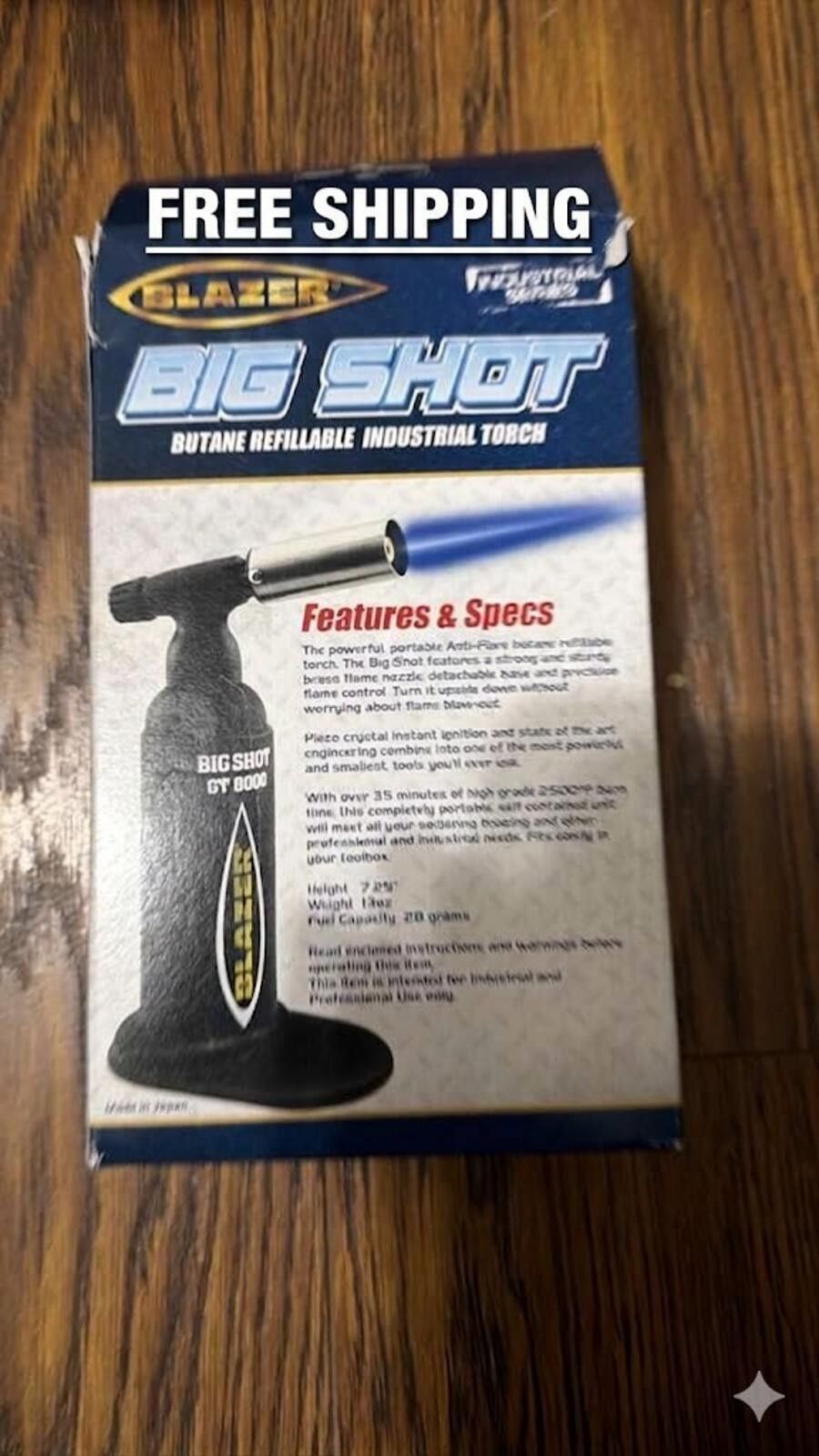 Rowing Blazers 1x Torch Blazer Big Shot GT8000 Black Butane Turbo Torch | Size ONE SIZE - 1 Thumbnail
