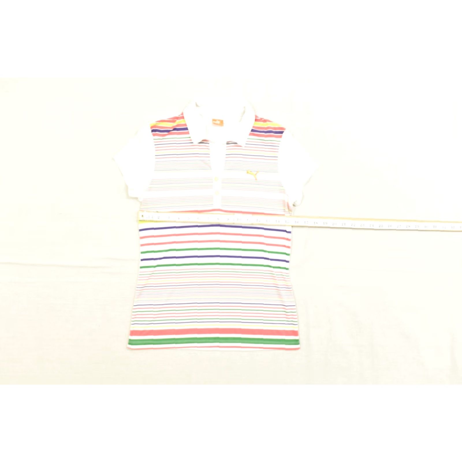 Puma PUMA Sportlifestyle Polo Shirt Womens S Multicolor Striped Short Sleeve Polo Casual Summer Spring - Womens Size S / US 4 / IT 40 - 3 Thumbnail