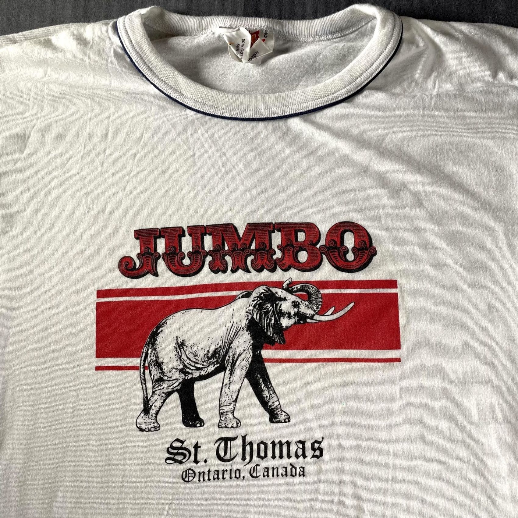 Vintage VINTAGE Sunburst Fashions Jumbo St Thomas Ontario Shirt Mens L White Graphic 90s Elephant Souvenir T-Shirt Crew Neck Short Sleeve Size US L / EU 52-54 / 3 - 2 Thumbnail