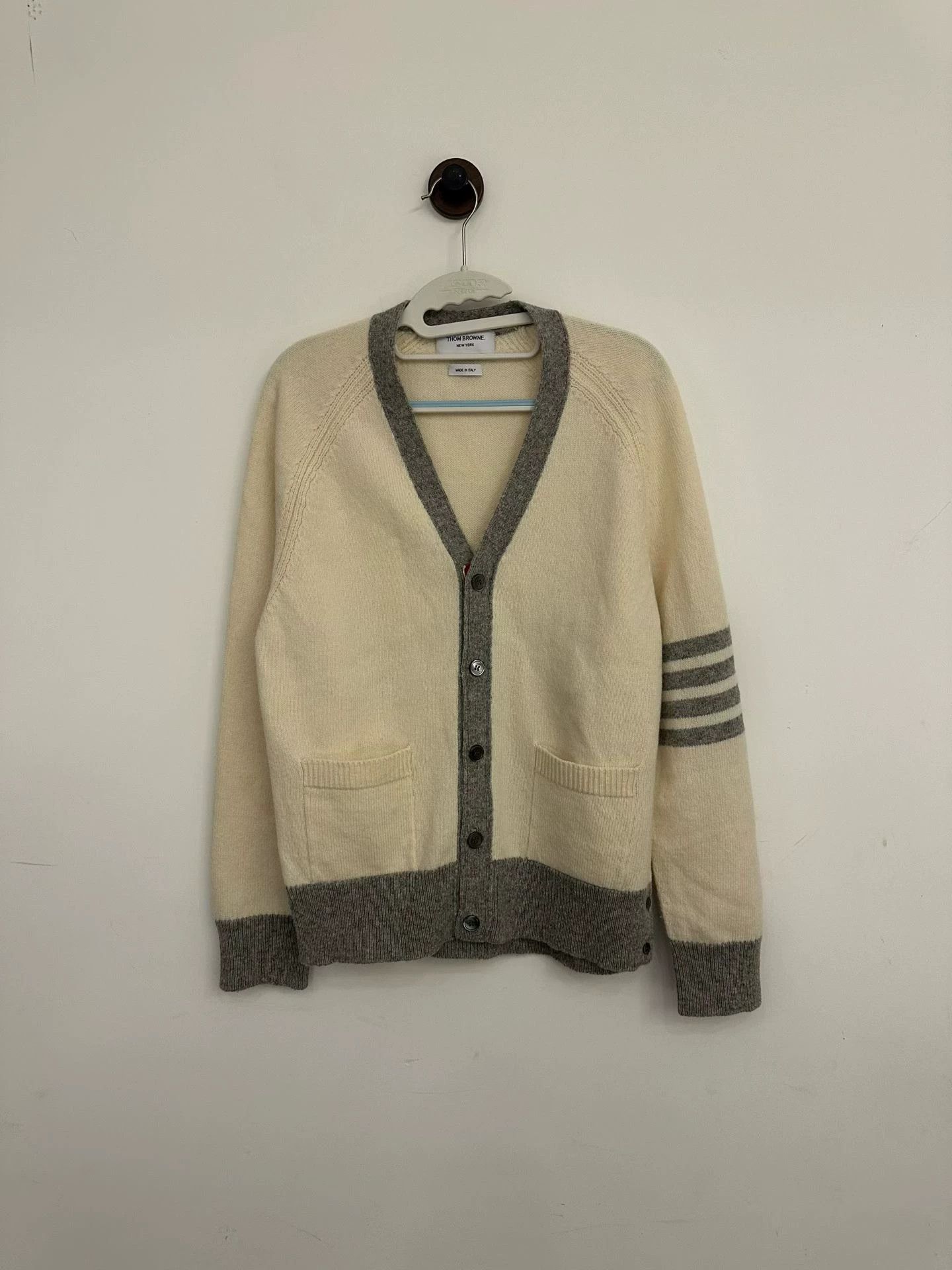 Thom Browne Thom Browne White Wool Cardigan Size 1 New Size US S / EU 44-46 / 1 - 1 Thumbnail