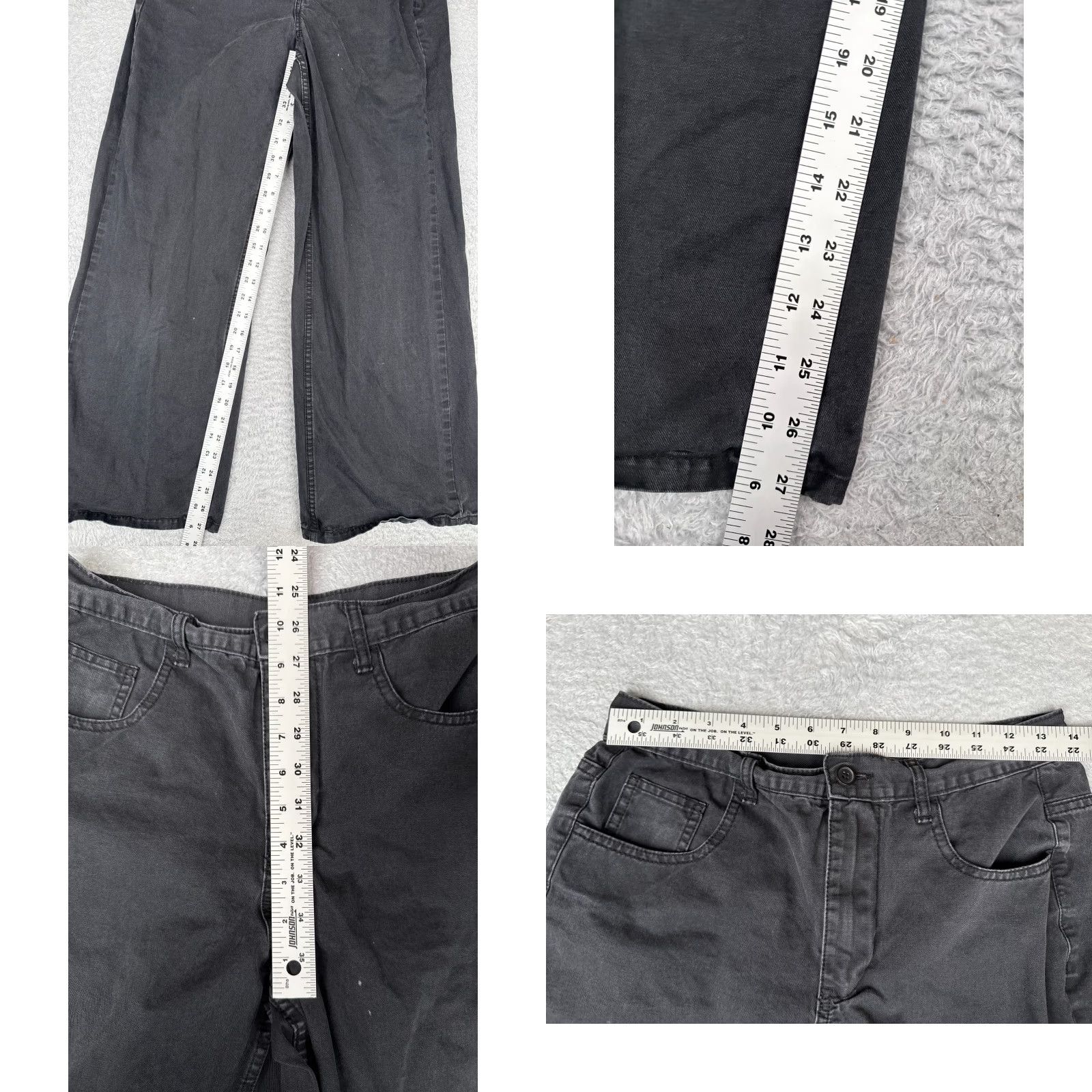 Brandy Melville Brandy Melville Jeans Womens 4 Black Denim Wide-Leg Mid Rise Cotton Blend 27x28 Size 27" / US 4 / IT 40 - 8 Thumbnail