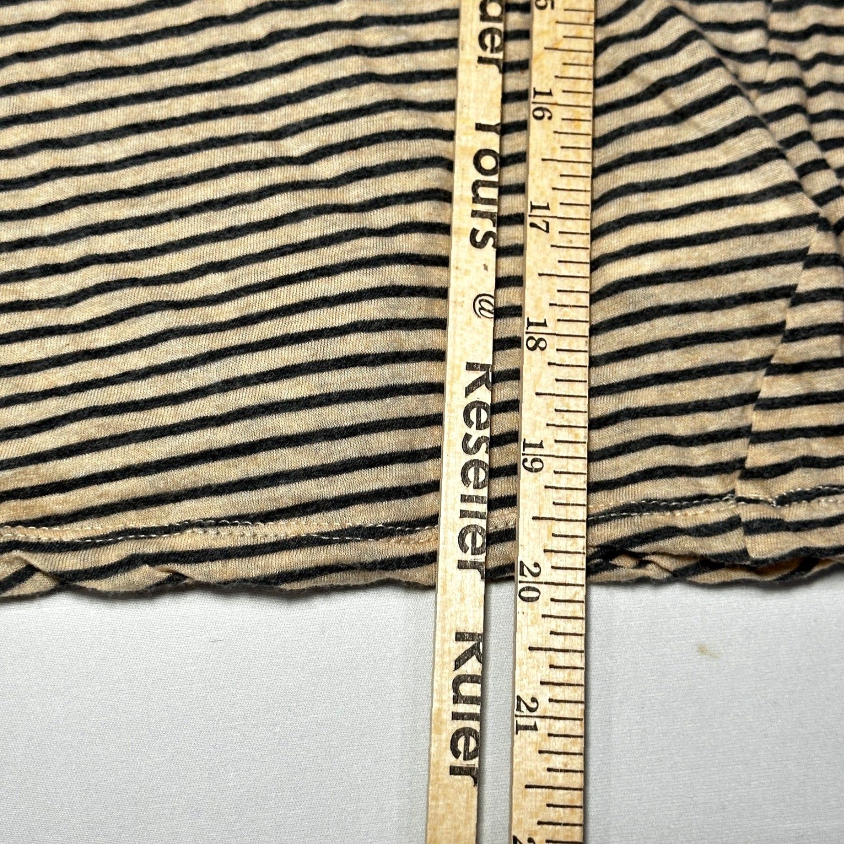 Vintage MOD REF Shirt Women M Beige Gray Cotton Striped Long Sleeve Lightweight Regular Size M / US 6-8 / IT 42-44 - 5 Thumbnail