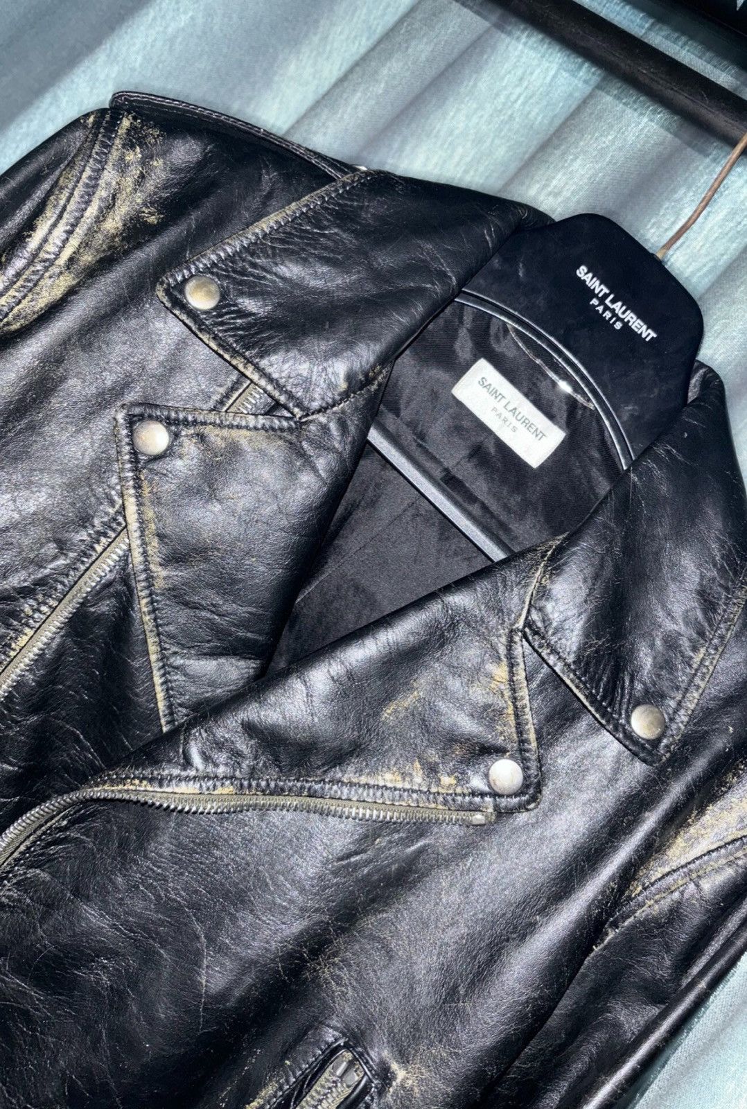 Saint Laurent Paris Saint Laurent SLP 2016FW Fringed Distressed Leather Jacket Size US S / EU 44-46 / 1 - 4 Thumbnail