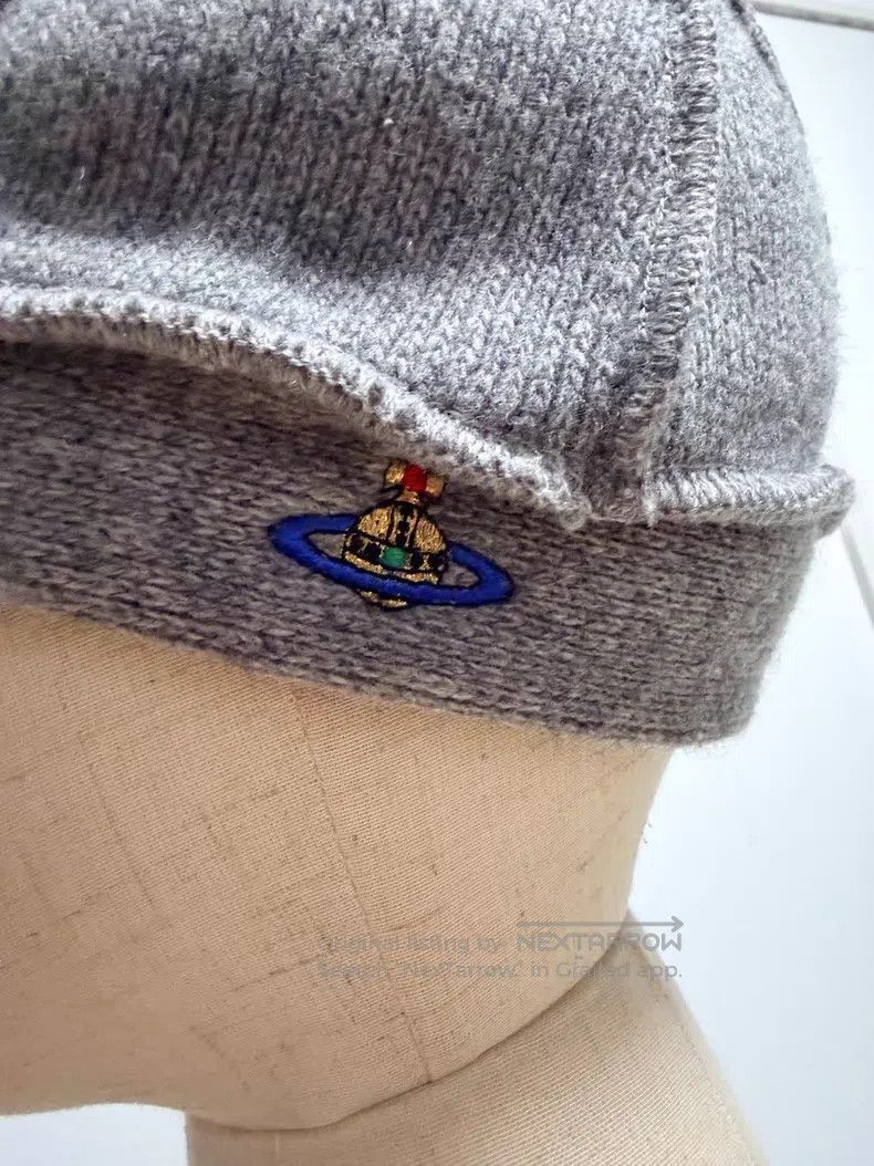 Vivienne Westwood Vivienne Westwood Gray Knit Beanie Size ONE SIZE - 4 Thumbnail