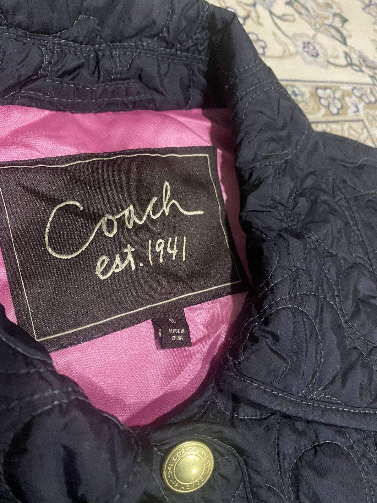 Coach OG Coach Nylon Black Quilted Monogram C Light Jacket Size US M / EU 48-50 / 2 - 6 Thumbnail