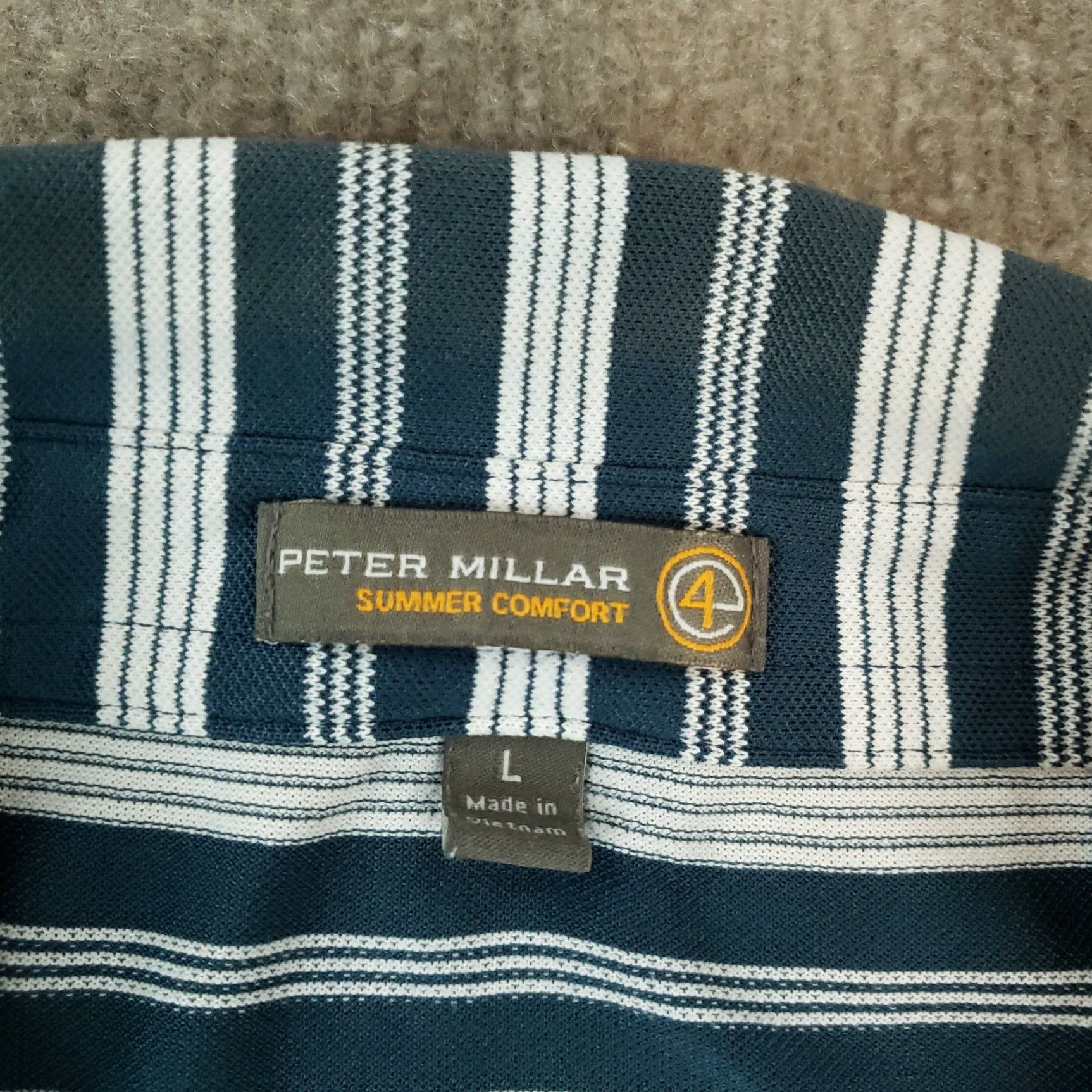 Peter Millar Peter Millar Polo Shirt Men Large Blue Striped Summer Comfort Casual Stretch Polo Shirt Men Large Blue Striped Summer Comfort Casual Stretch Size US L / EU 52-54 / 3 - 5 Thumbnail