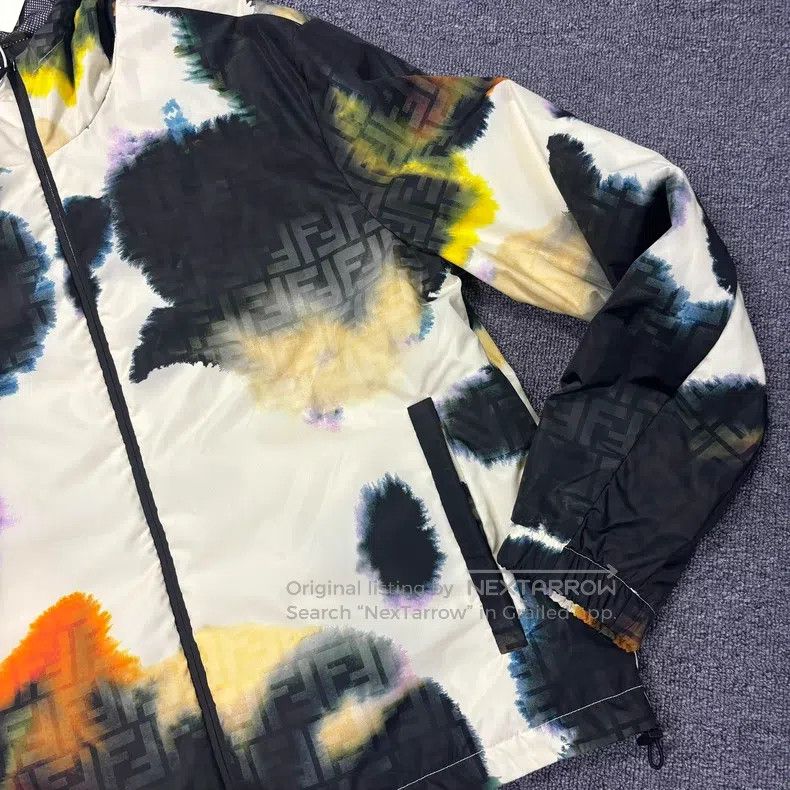 Fendi Fendi Patterned Logo Printed Splatter Effect Zip-Up Hooded Size US S / EU 44-46 / 1 - 3 Thumbnail
