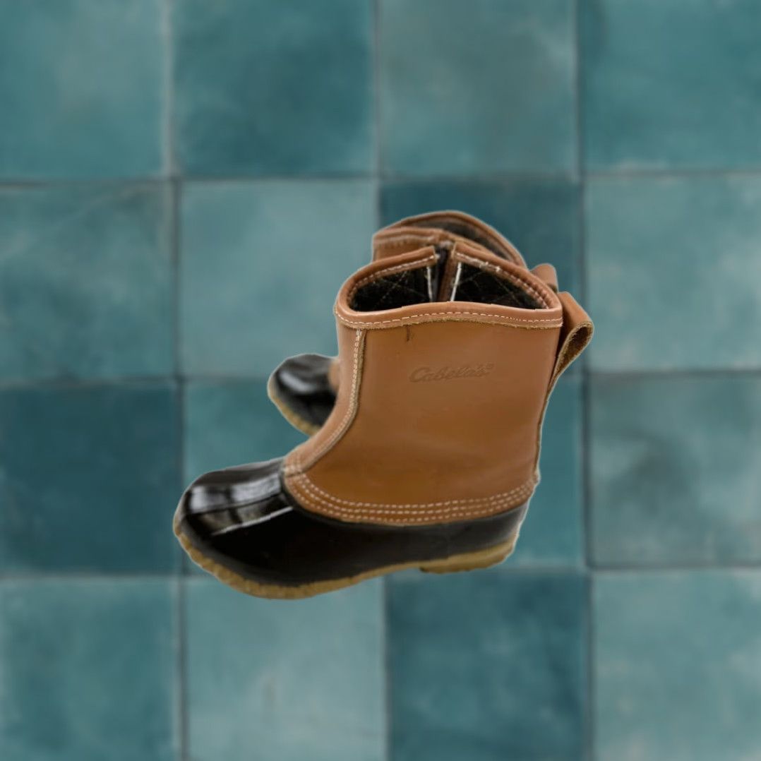 Vintage Cabela's Women's Brown Leather Rain Boots, US 7, Steel Shank, Waterproof Size US 5 / IT 35 - 1 Thumbnail