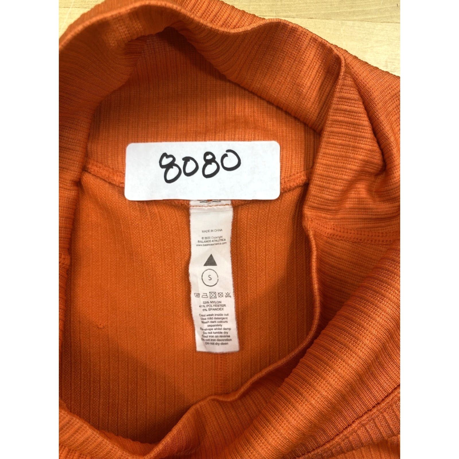 New Balance Balance Athletica Leggings Womens Small Orange Ribbed Ankle 24in Inseam Gym & Training Running & Jogging Yoga Casual Activewear Size 28" / US 6 / IT 42 - 3 Thumbnail