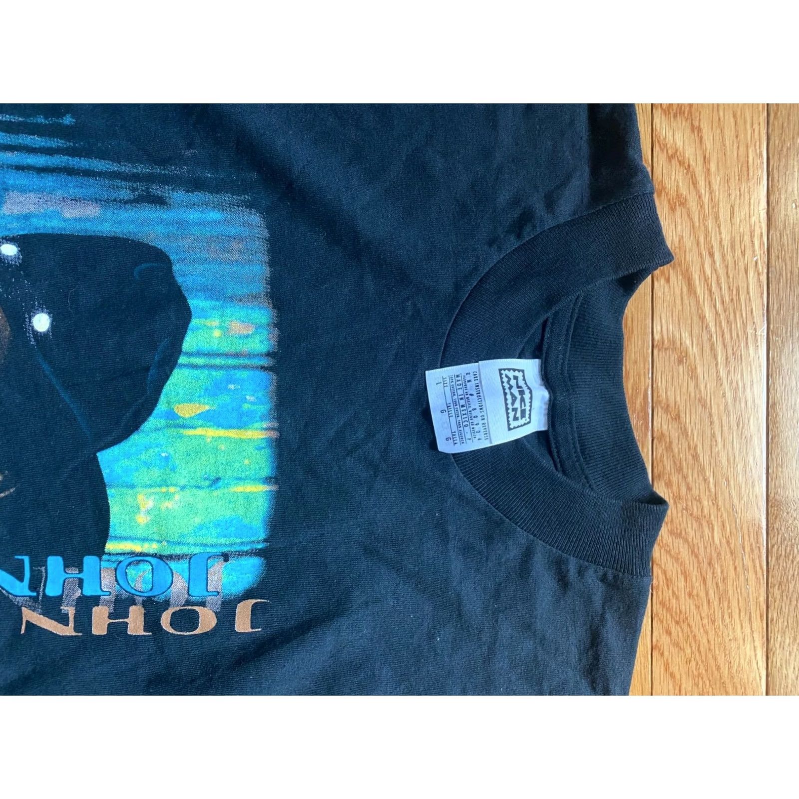 Vintage VTG John Michael Montgomery 1996 Blk Mens Sz L T Shirt Country Music Tee Nice Man Mens Regular Short Sleeve Black T-Shirt 90s Size US L / EU 52-54 / 3 - 3 Thumbnail
