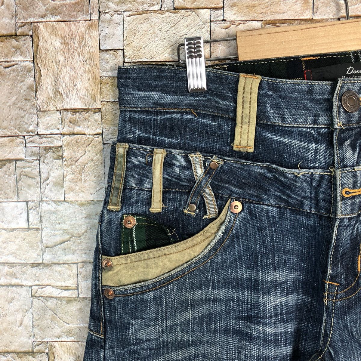Japanese Brand DL Dominate faded double waist Distressed Denim Pants #A432 Size US 30 / EU 46 - 8 Thumbnail