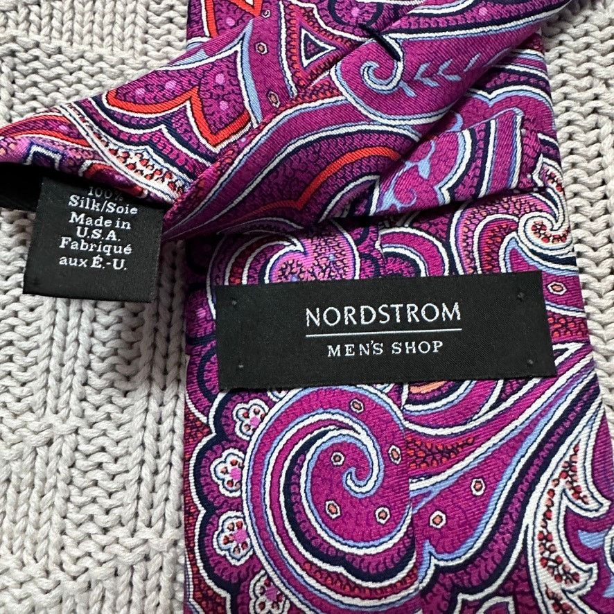 Nordstrom Nordstrom pink paisley silk tie Size ONE SIZE - 3 Thumbnail
