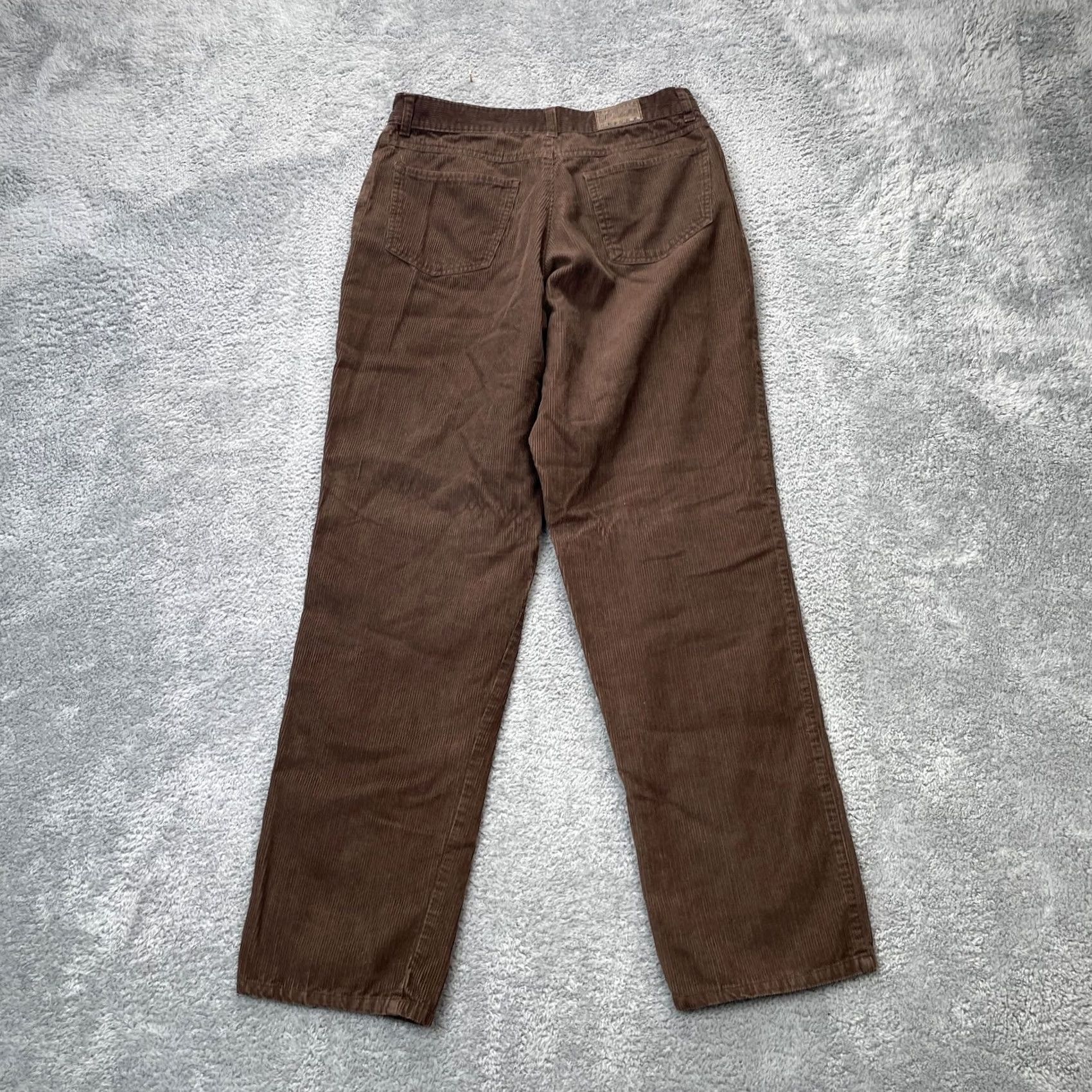 Lee VINTAGE Womens Lee Rough Rider Pants 14 Brown Corduroy Chino Cotton Western Cowboy 90s Size 36" / US 14 / IT 50 - 2 Thumbnail