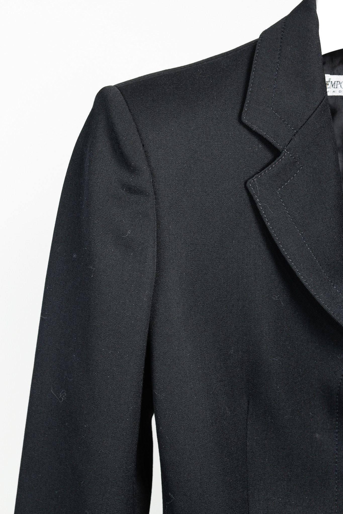 Emporio Armani Emporio Armani 2005 Zip-Up Peplum-Back Black Wool Blazer Size S / US 4 / IT 40 - 5 Thumbnail