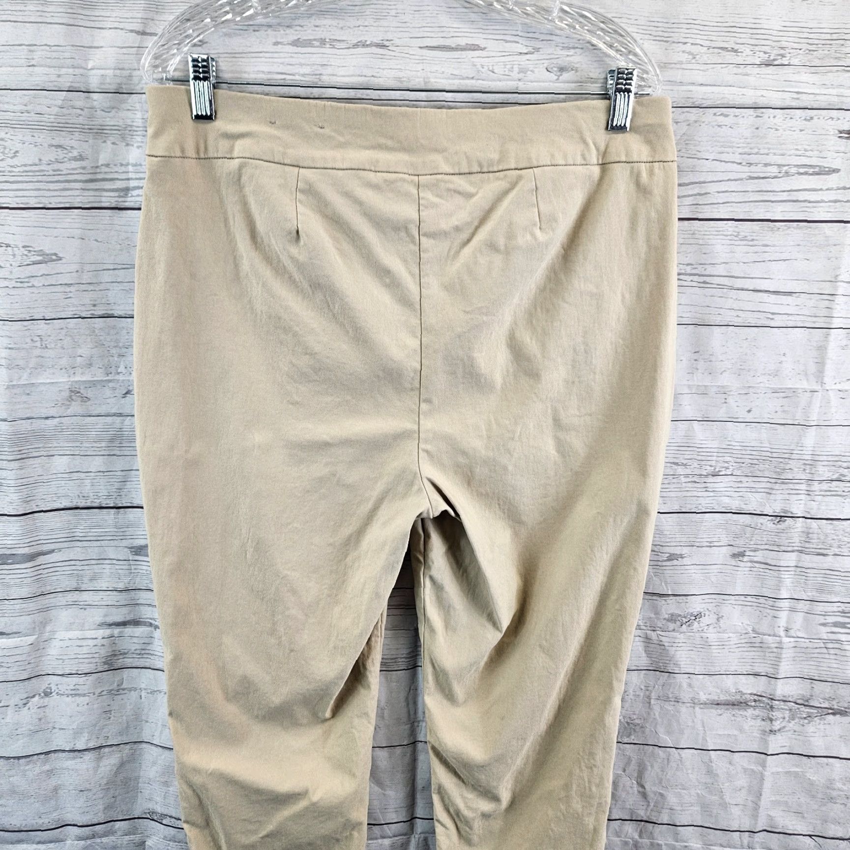 Vintage VINTAGE Chicos Womens Cropped Pants Sz 12 Beige Pull On High Rise Rayon Blend Size 34" / US 12 / IT 48 - 4 Thumbnail