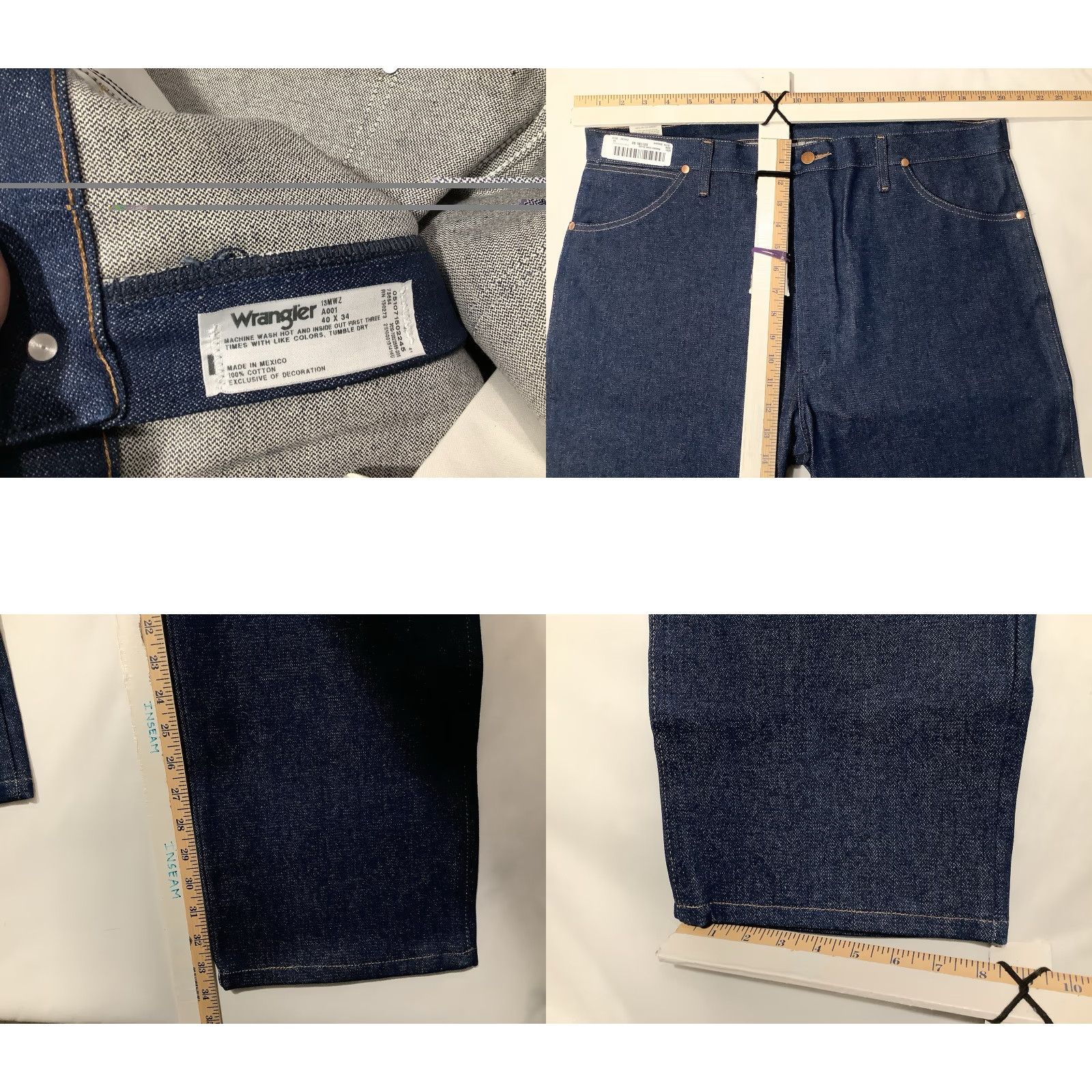 Wrangler VINTAGE Wrangler Jeans Mens 40x34 Dark Wash Blue Cowboy Cut Original Fit Pro Rodeo 13MWZ Size US 40 / EU 56 - 8 Thumbnail