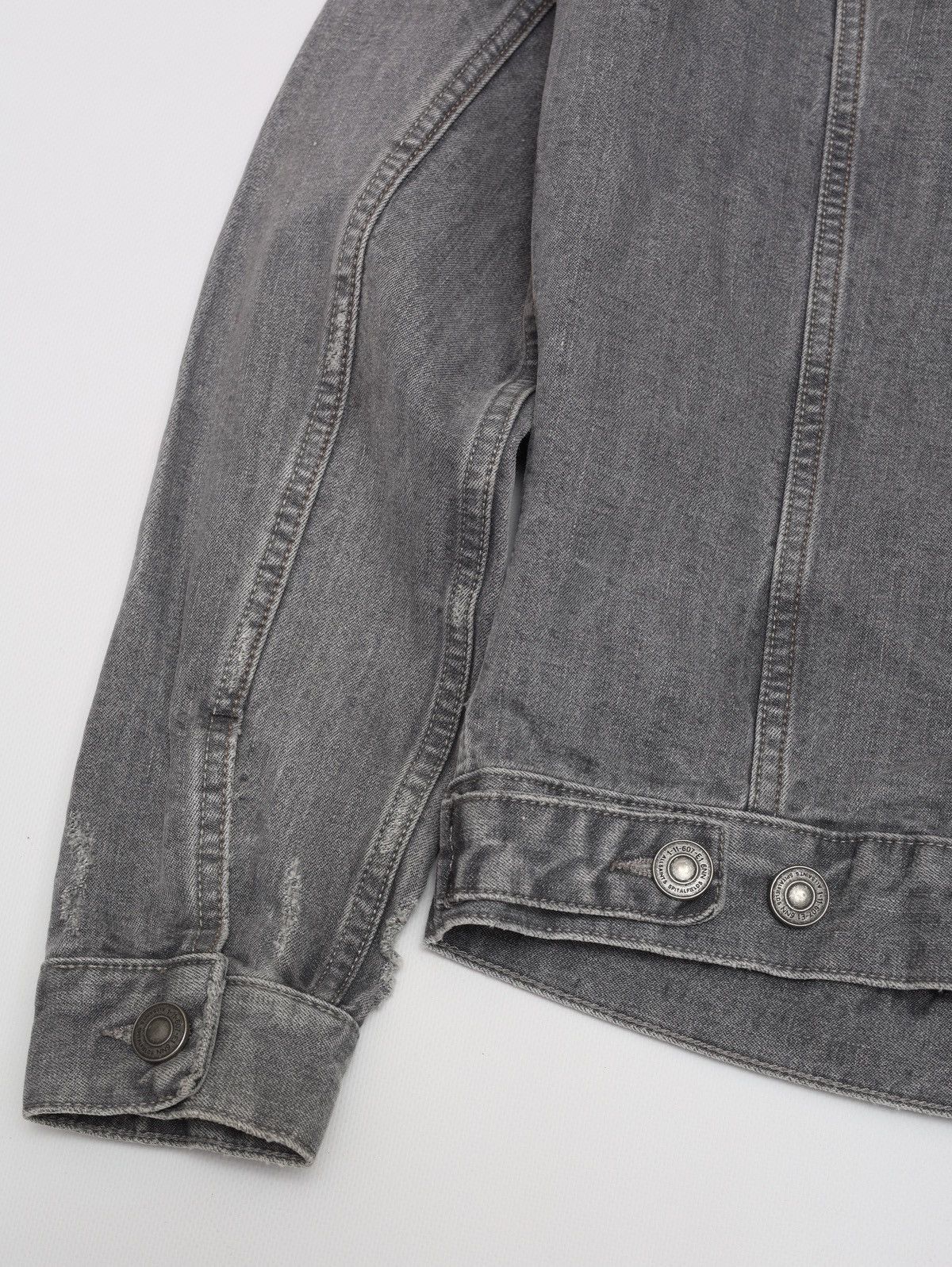 Allsaints Allsaints Keswick Denim Jacket Gray Distressed Style Size US S / EU 44-46 / 1 - 10 Thumbnail