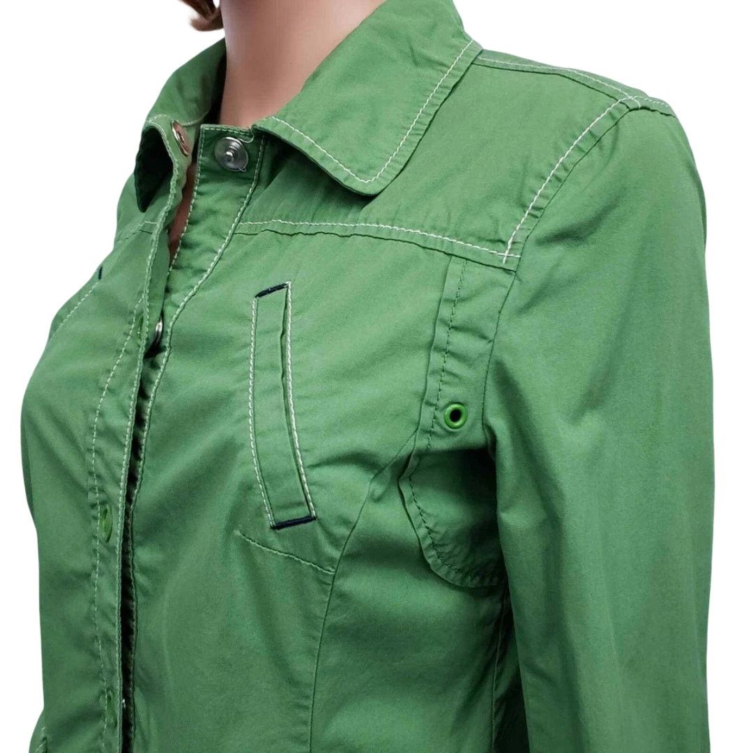 Loft × Vintage Ann Taylor LOFT Jacket Safari Utility Style Snap Closure y2k Size M / US 6-8 / IT 42-44 - 6 Thumbnail