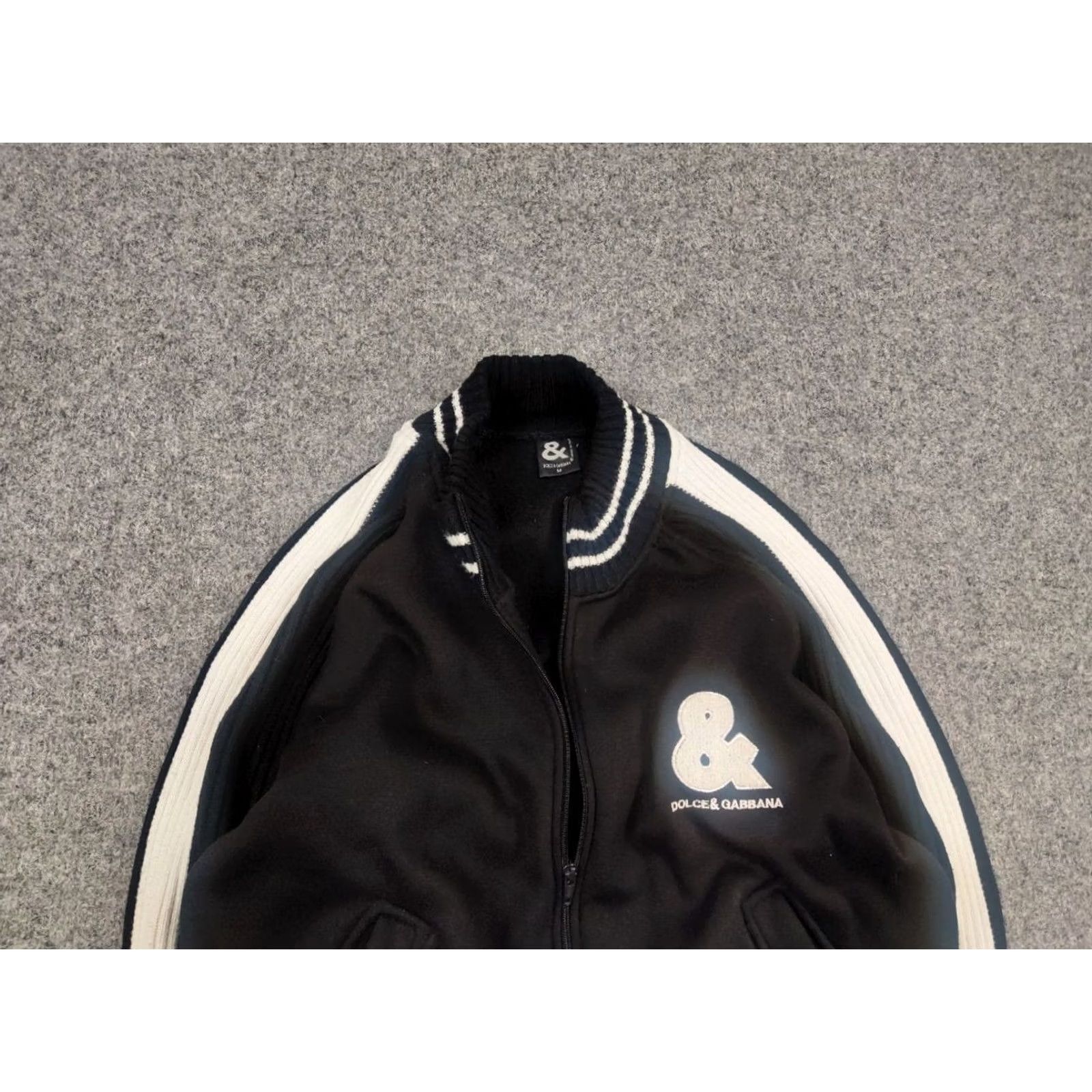 Dolce & Gabbana VINTAGE Dolce&Gabbana Logo Black ribbed Light Jacket Y2K Style Mens M Size US M / EU 48-50 / 2 - 4 Thumbnail