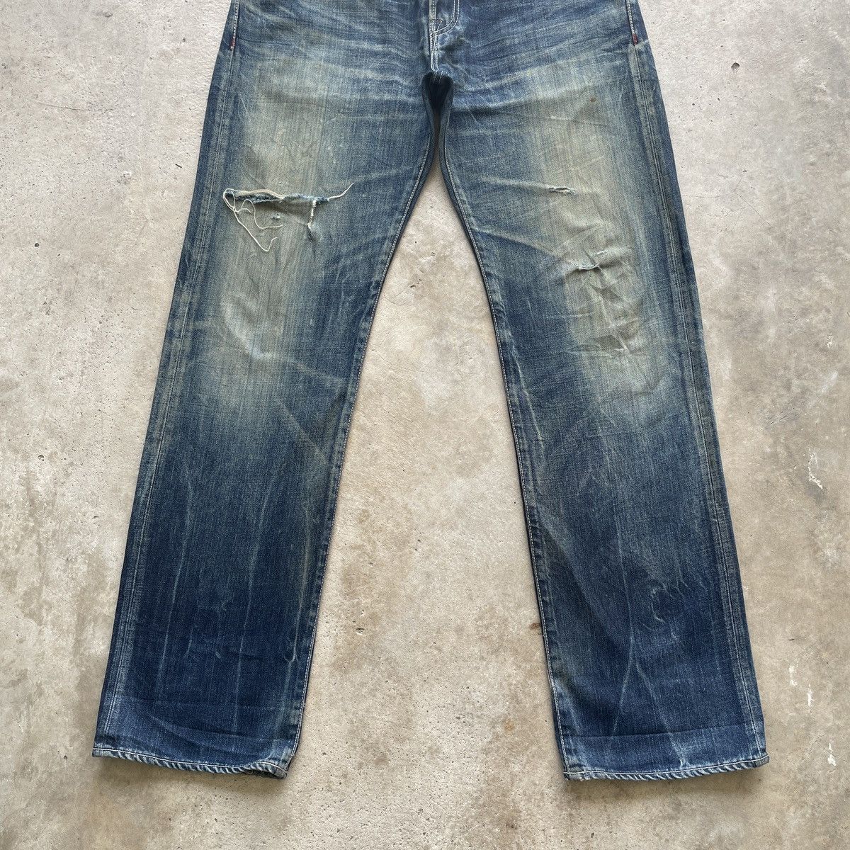 Japanese Brand × Jean × Vintage W35x34 Vintage Japanese Distressed Rusty Jeans Faded Pants Size US 35 - 5 Thumbnail