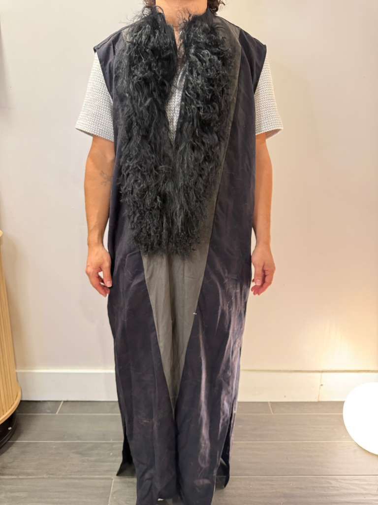 Custom-made Long sweater with real mongolian Fur