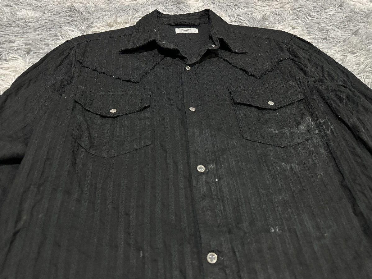 If Six Was Nine 🔥Sick Y2K Omkoe Frayed Striped Western Shirt Goth Punk Size US M / EU 48-50 / 2 - 2 Thumbnail
