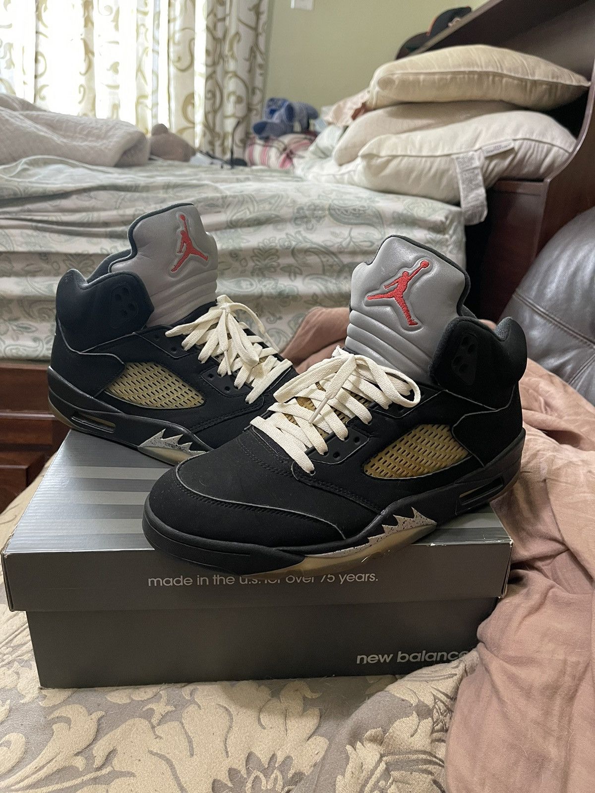 image of Jordan Nike Air Jordan 5 “Metallic” Size 11 Shoes in Black, Men's