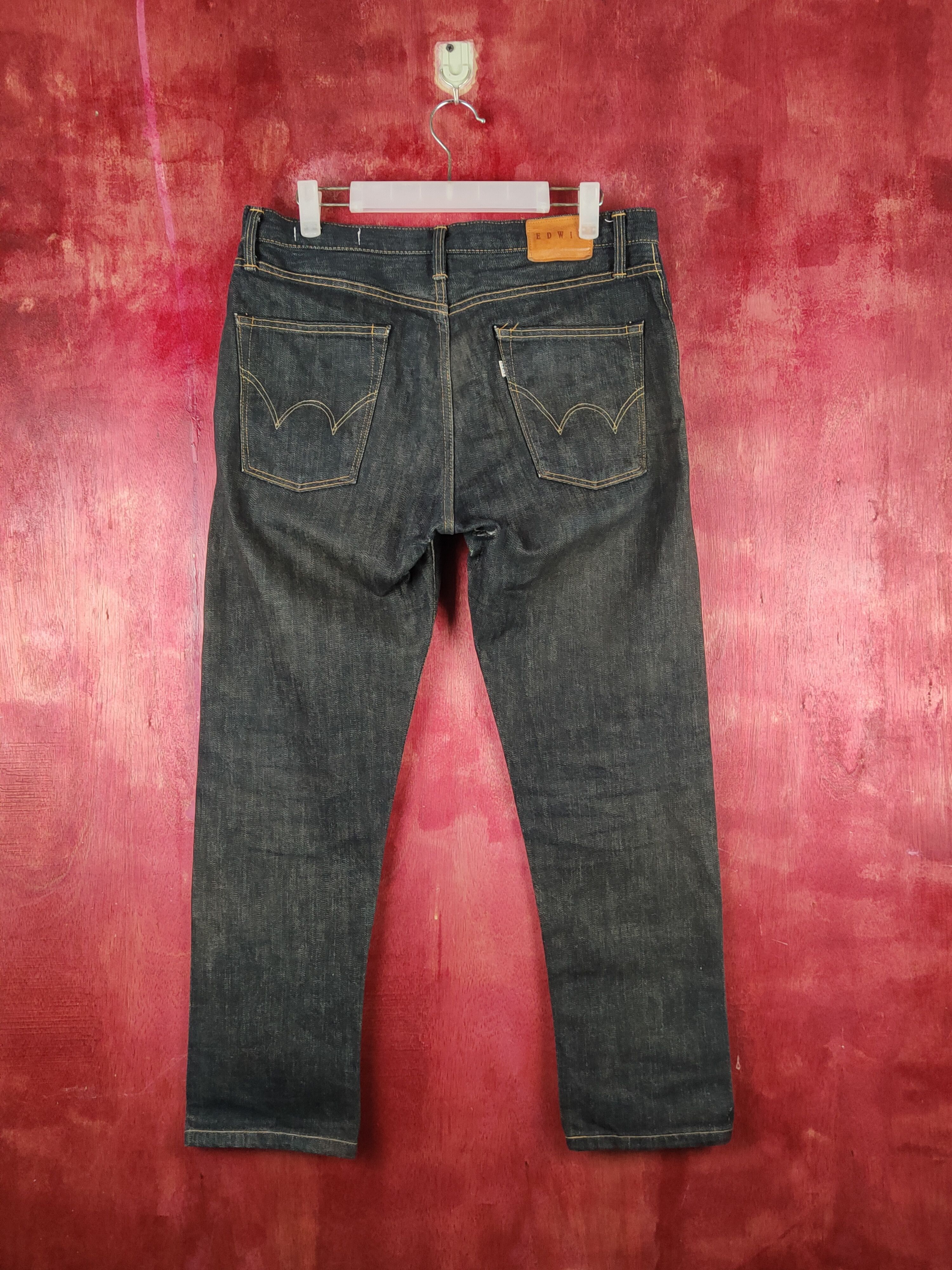 Edwin Edwin Black Distressed Ripped Jeans #S2148 Size US 31 - 7 Thumbnail