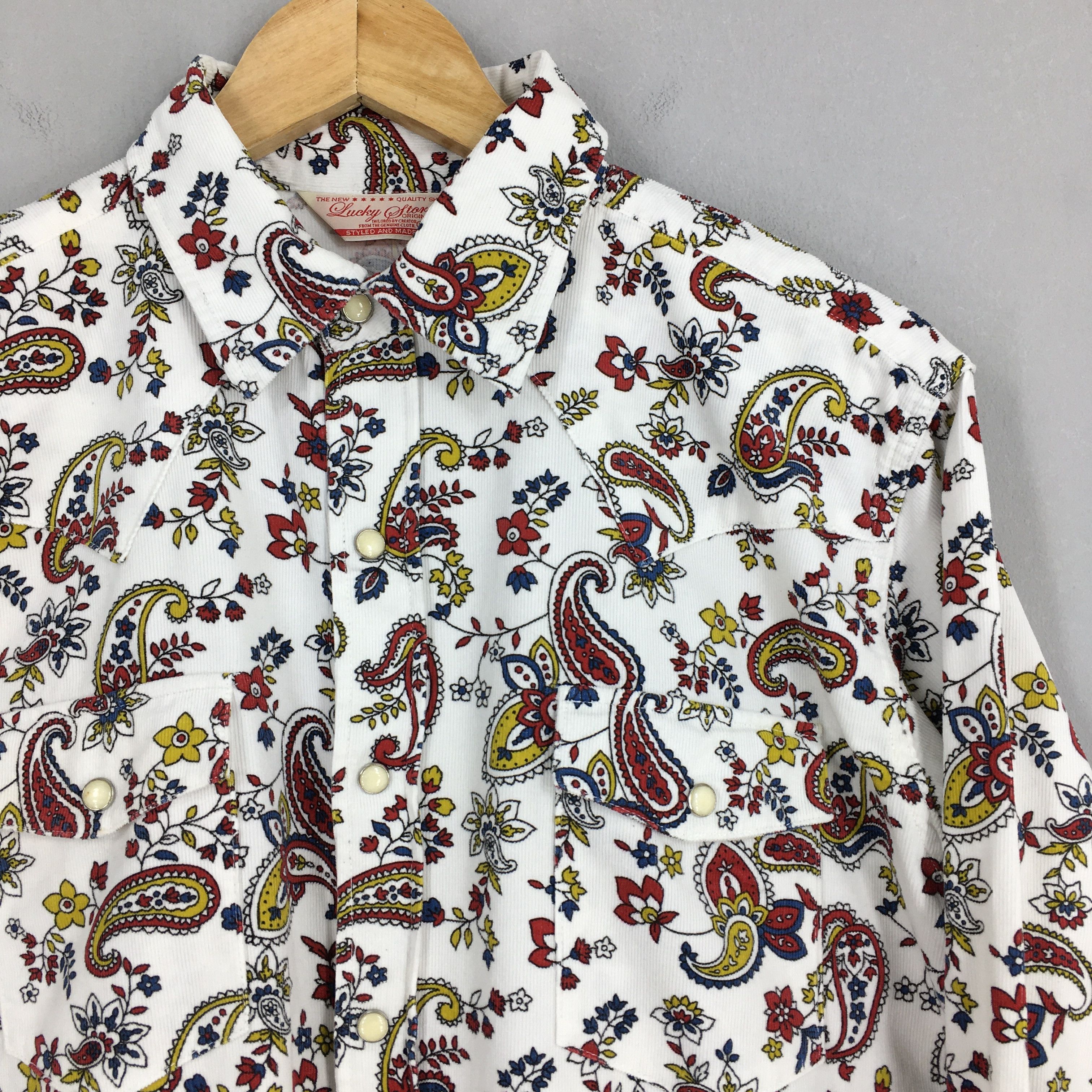 Designer Vintage 80's Paisley Floral Button Up Shirt Casual Medium Size US M / EU 48-50 / 2 - 2 Thumbnail