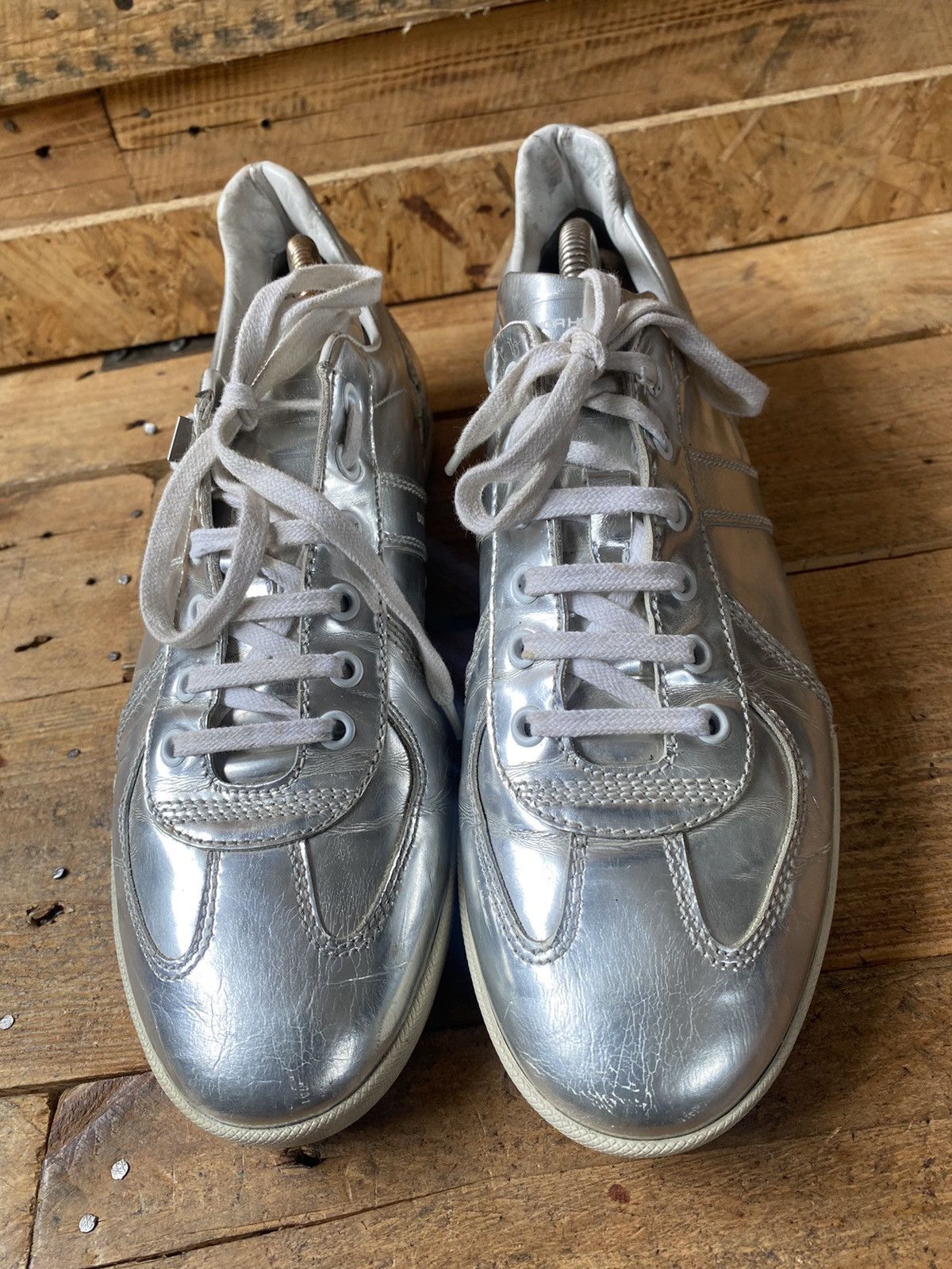 Designer × Dior × Hedi Slimane Dior homme B01 X hedi slimane silver low-top sneakers sz 40 Size US 7 / EU 40 - 10 Thumbnail