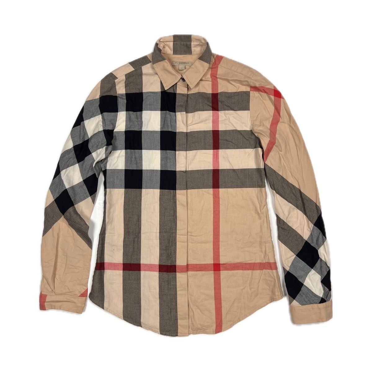 image of Burberry Brit Nova Check Shirt in Beige, Women's (Size XS)