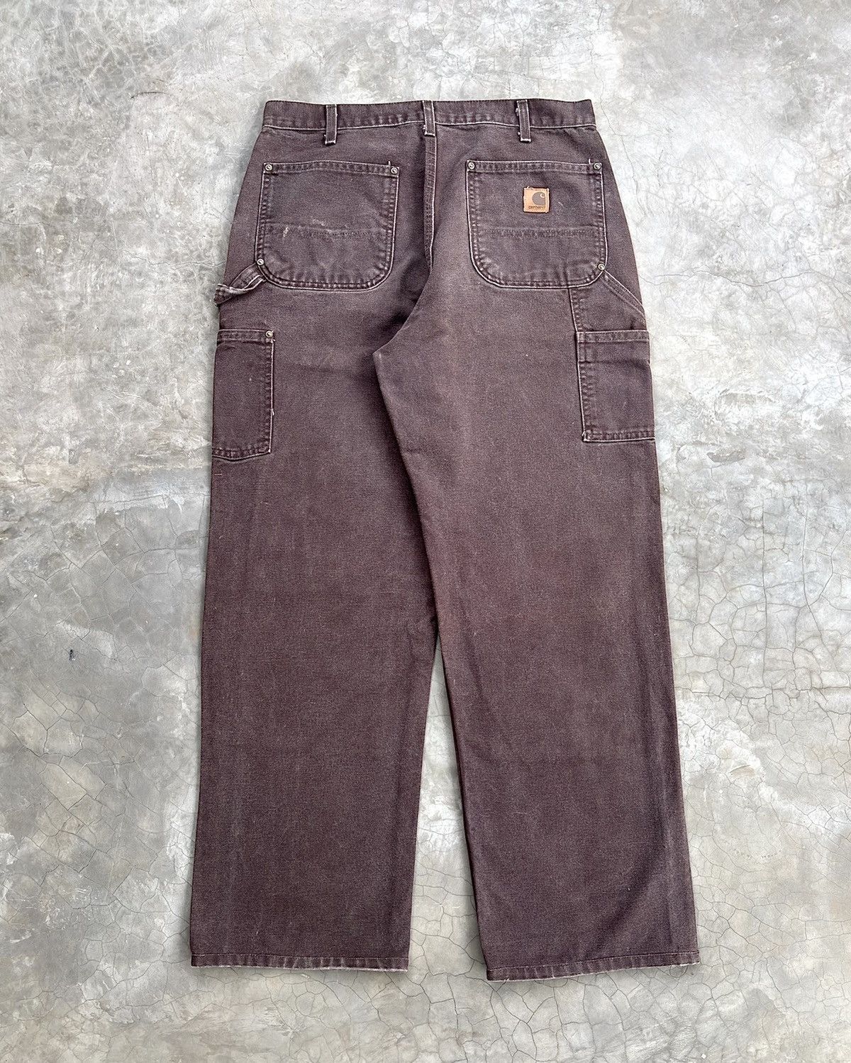 Carhartt Faded Dark Brown Carhartt Double Knees B136 DKB Size US 33 - 4 Thumbnail