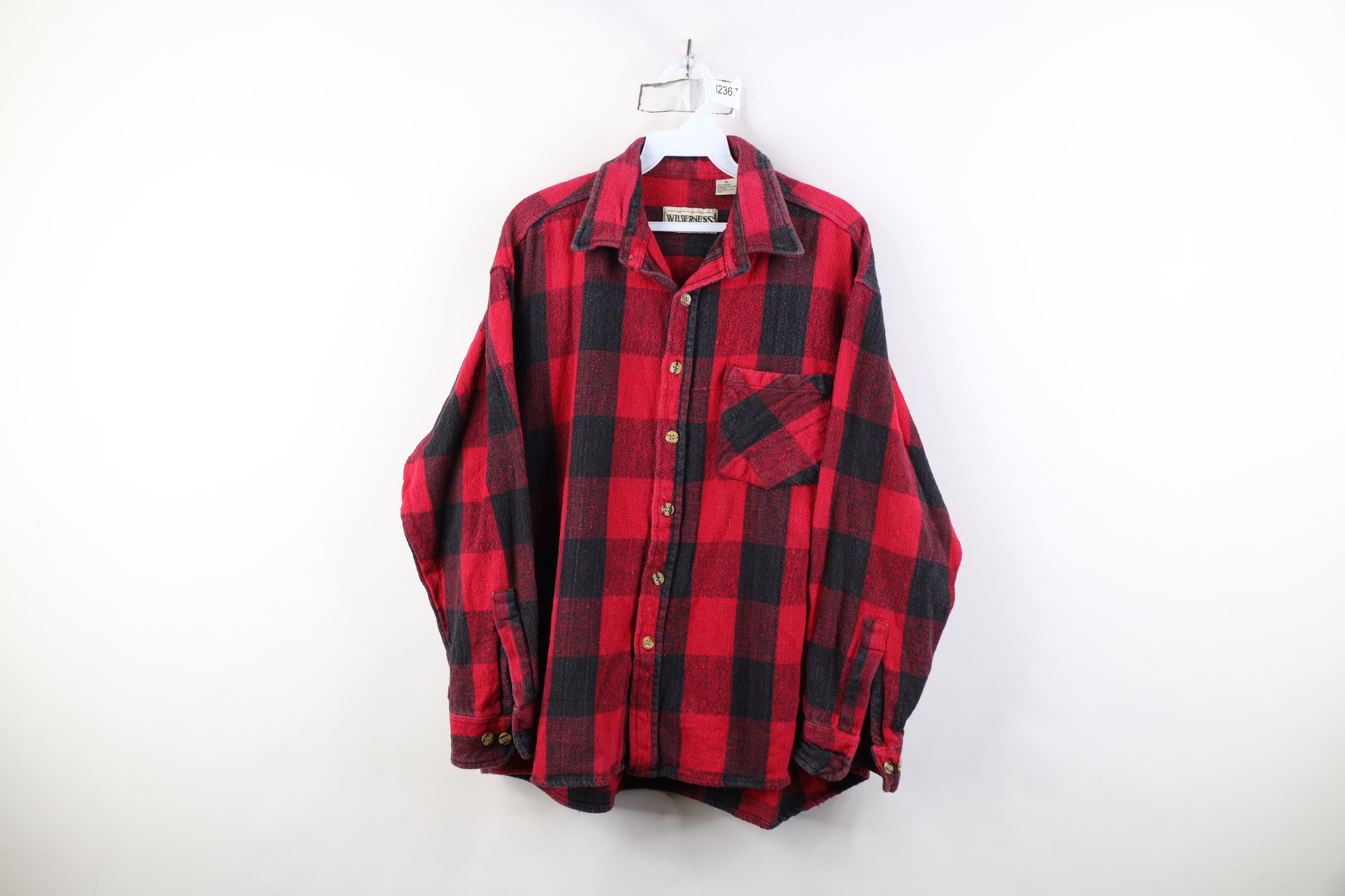 Vintage Vintage 90s Streetwear Heavyweight Button Shirt Plaid Size US XL / EU 56 / 4 - 1 Thumbnail