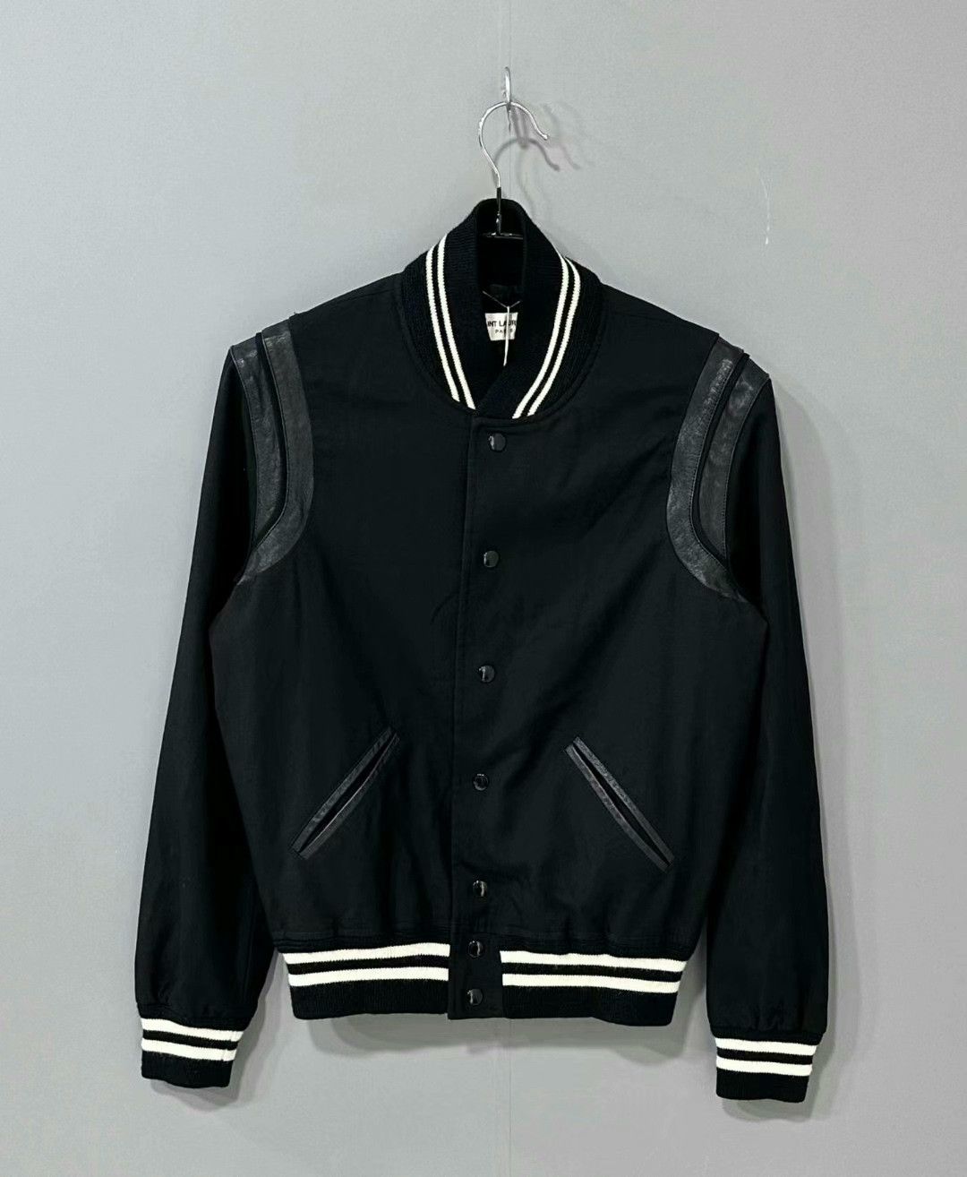 Saint Laurent Paris classic black and white baseball jacket Size US L / EU 52-54 / 3 - 1 Thumbnail