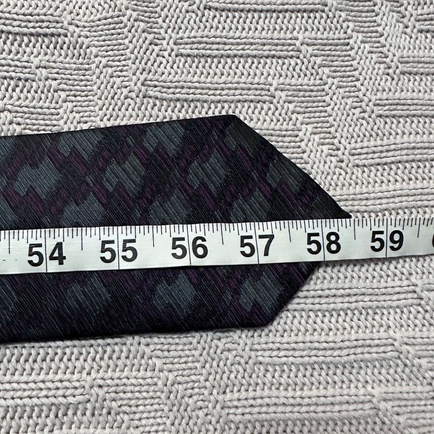 Vintage Piero Como gray purple metallic abstract geometric silk tie Size ONE SIZE - 4 Thumbnail