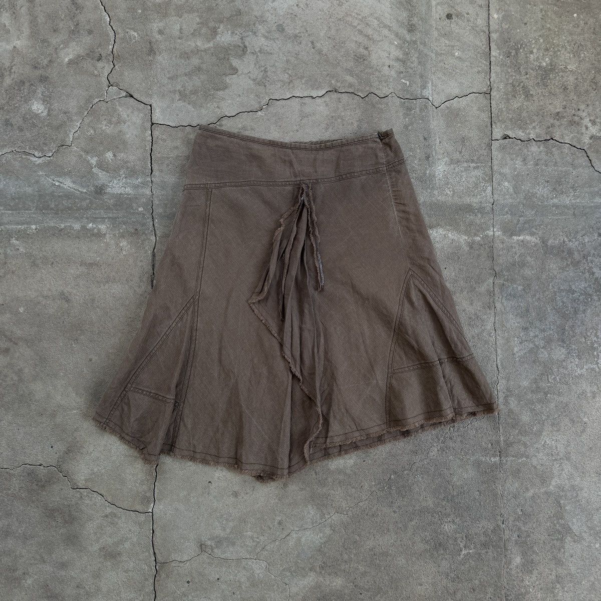 Japanese Brand Vintage Steps Ramie Midi Skirt linen Size 25" / US 0 / IT 36 - 1 Thumbnail
